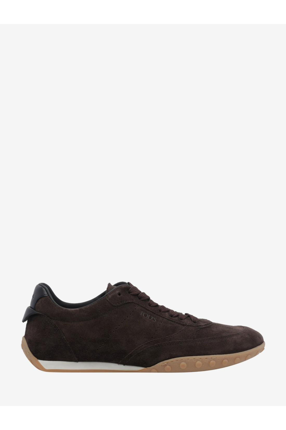 Tod'S-OUTLET-SALE-Moor brown suede sneakers-ARCHIVIST