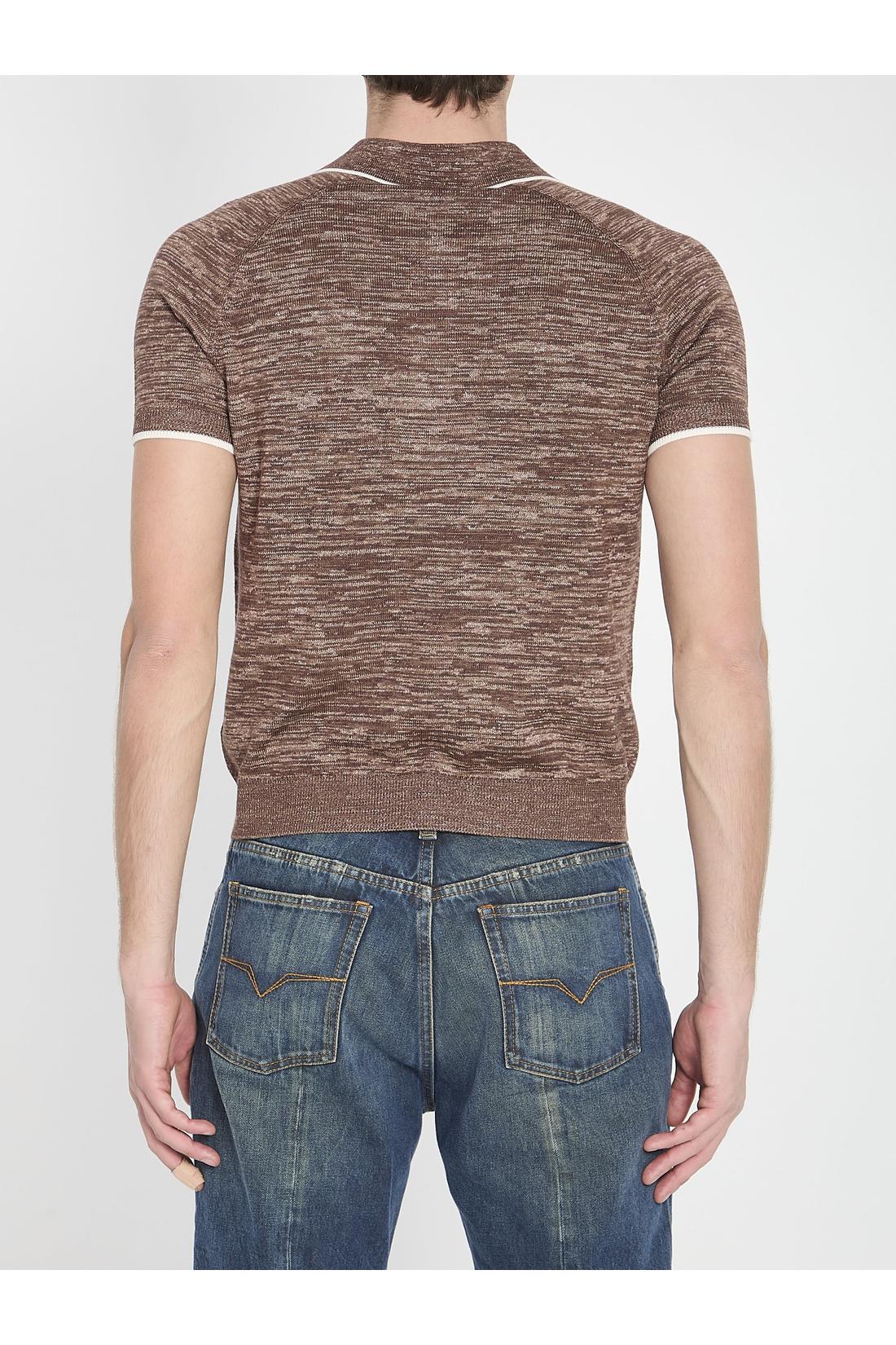 Versace-OUTLET-SALE-Mouliné knit polo shirt-ARCHIVIST