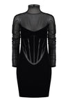 Mugler-OUTLET-SALE-Mugler x Wolford - Flock semi-transparent mini dress-ARCHIVIST