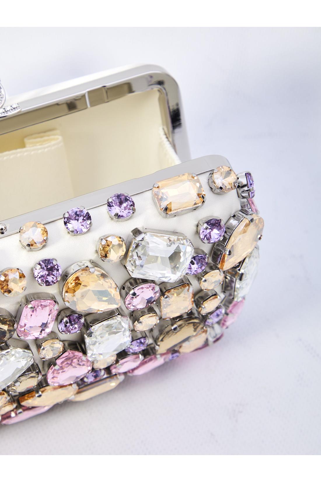 Self Portrait-OUTLET-SALE-Multi crystal embellished clutch bag-ARCHIVIST