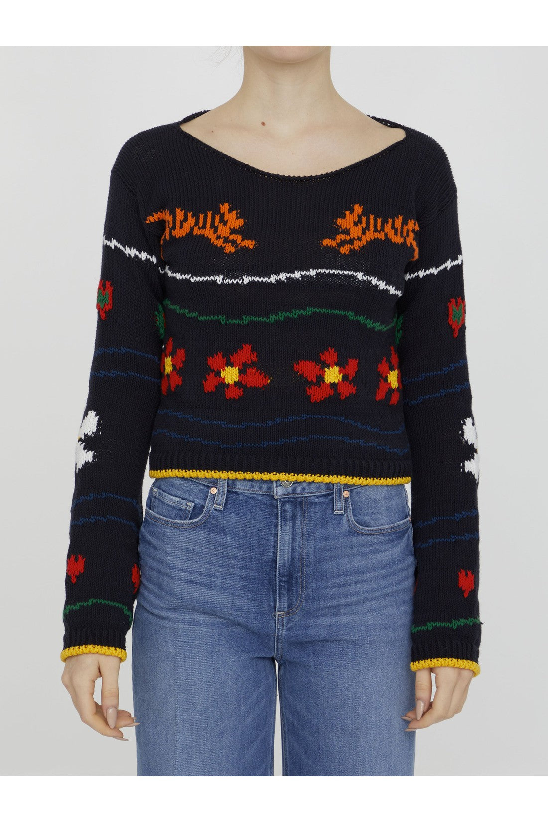 KENZO-OUTLET-SALE-Multicolor embroidered jumper-ARCHIVIST