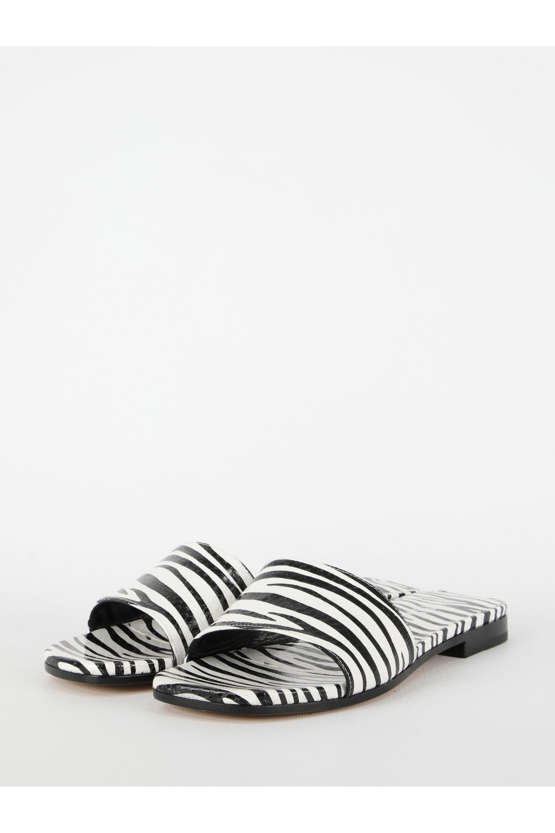 Zebra-print flat sandals