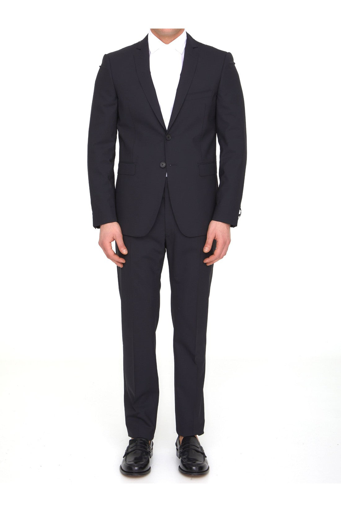 Black wool two-piece suit