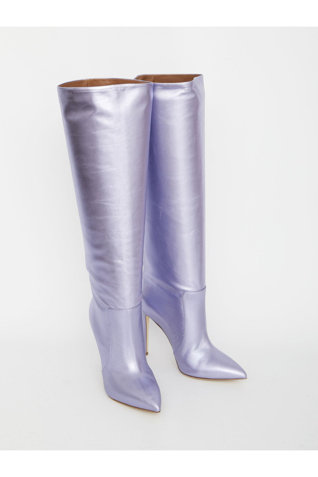 Lilac leather boots