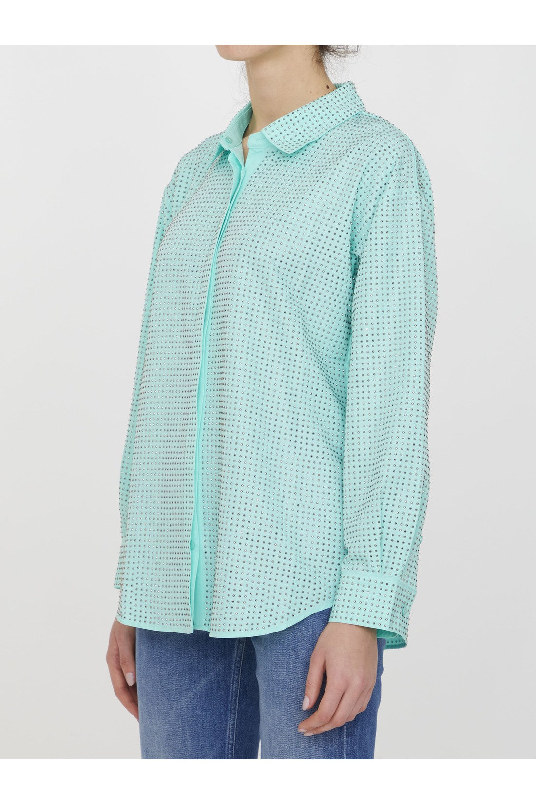 Turquoise rhinestone shirt