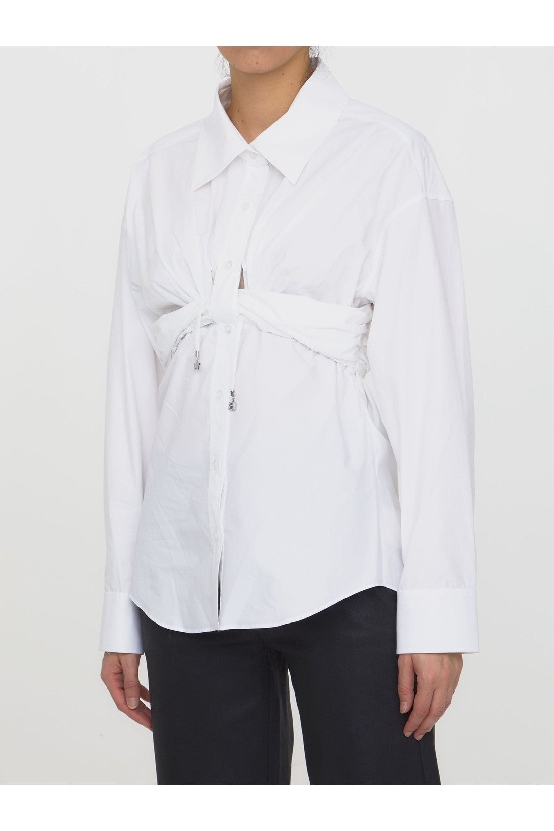Ruched white shirt