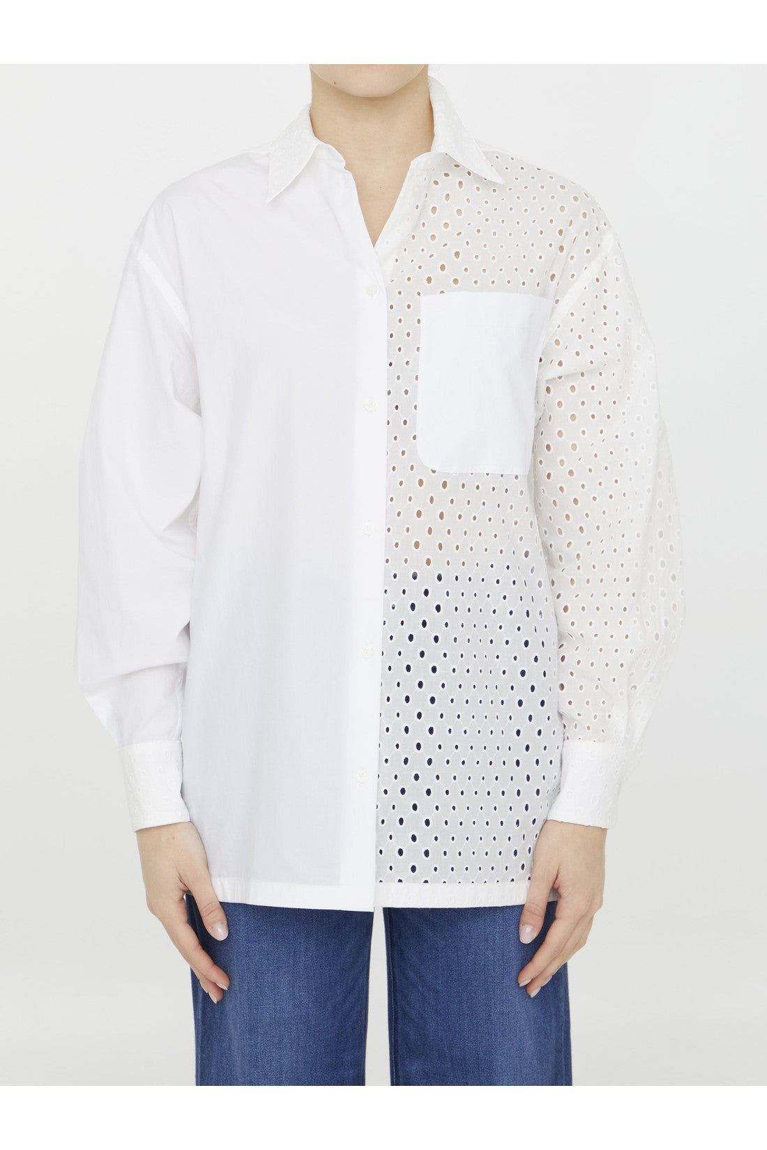 Broderie anglaise cotton shirt