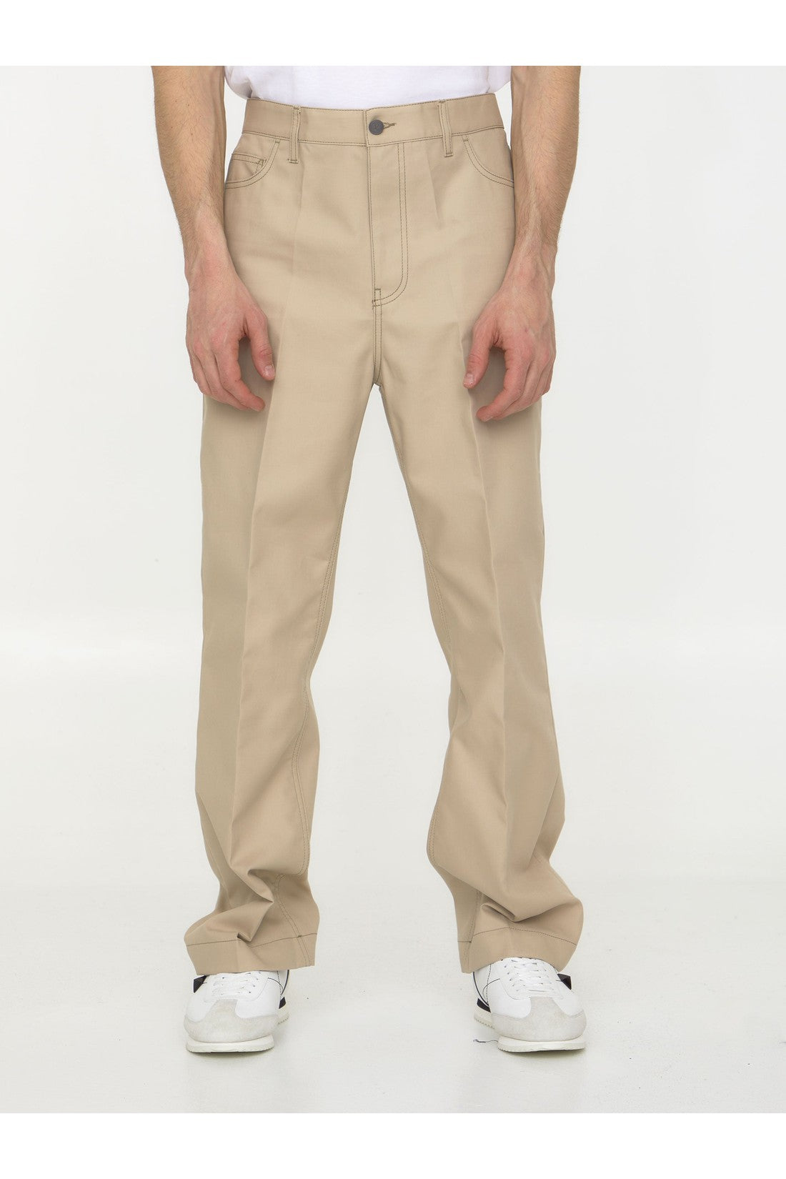 Cotton gabardine trousers