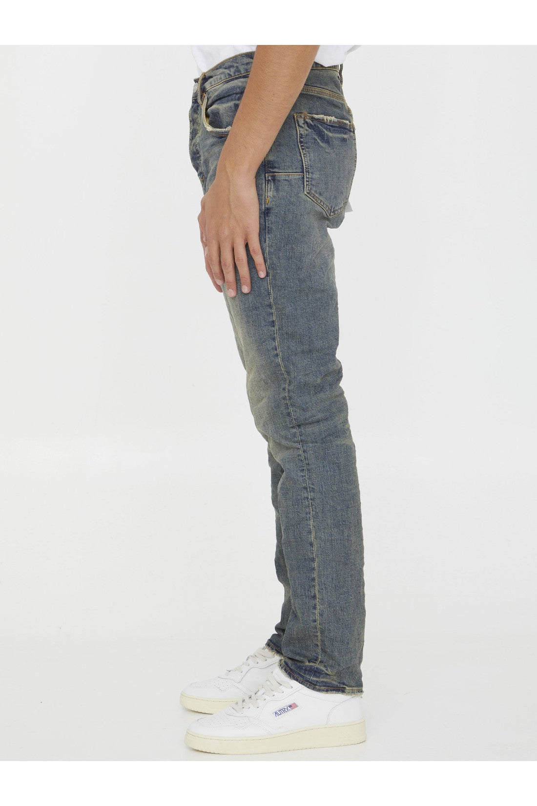 Slim jeans in light-blue denim