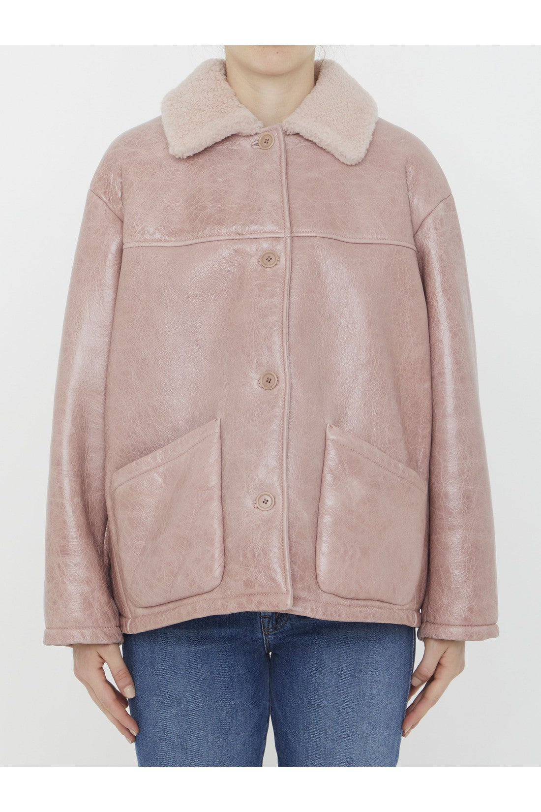Pink leather jacket