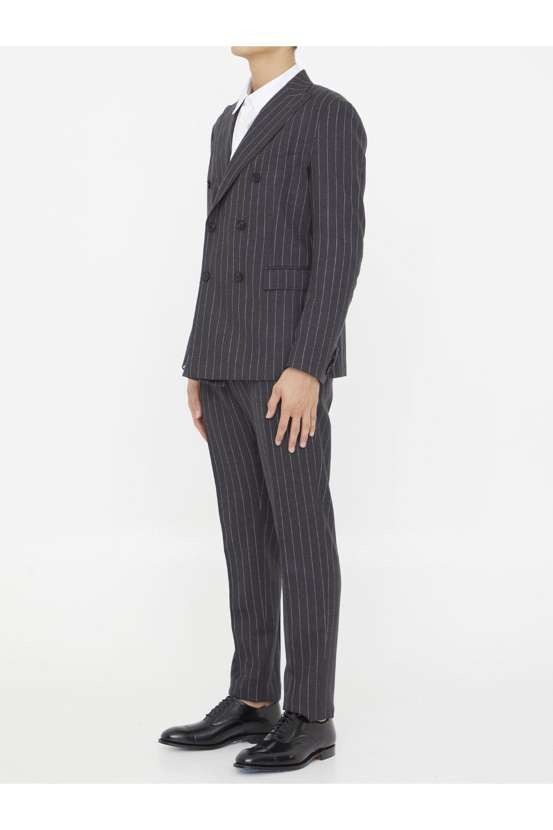 Pinstriped two-piece suit