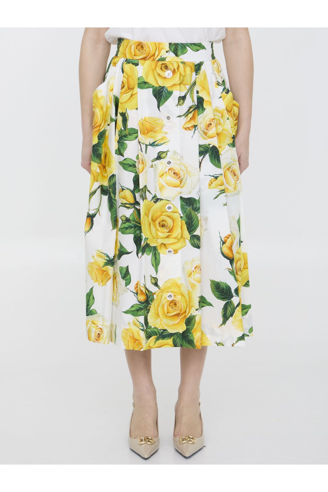 Rose-print skirt