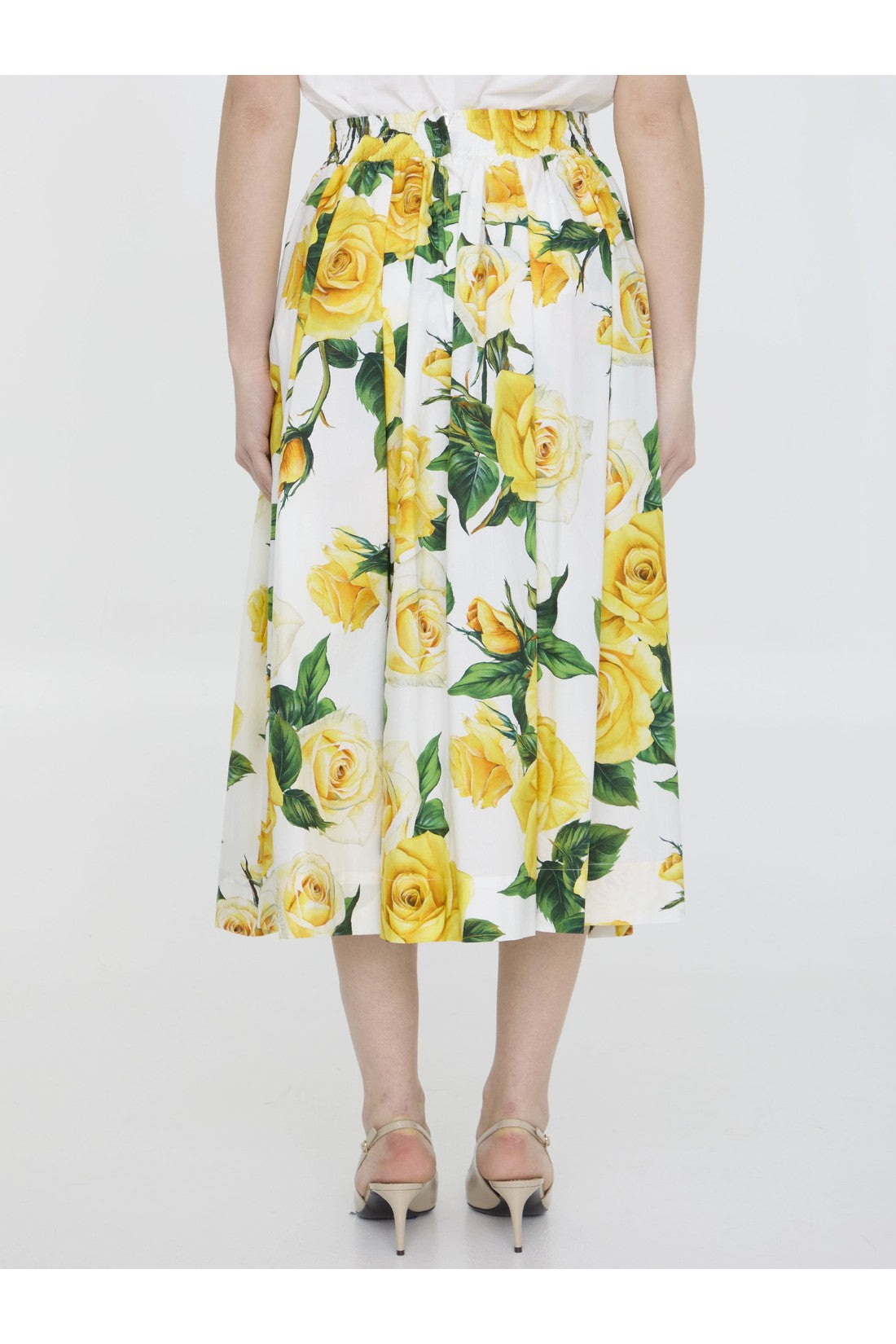 Rose-print skirt