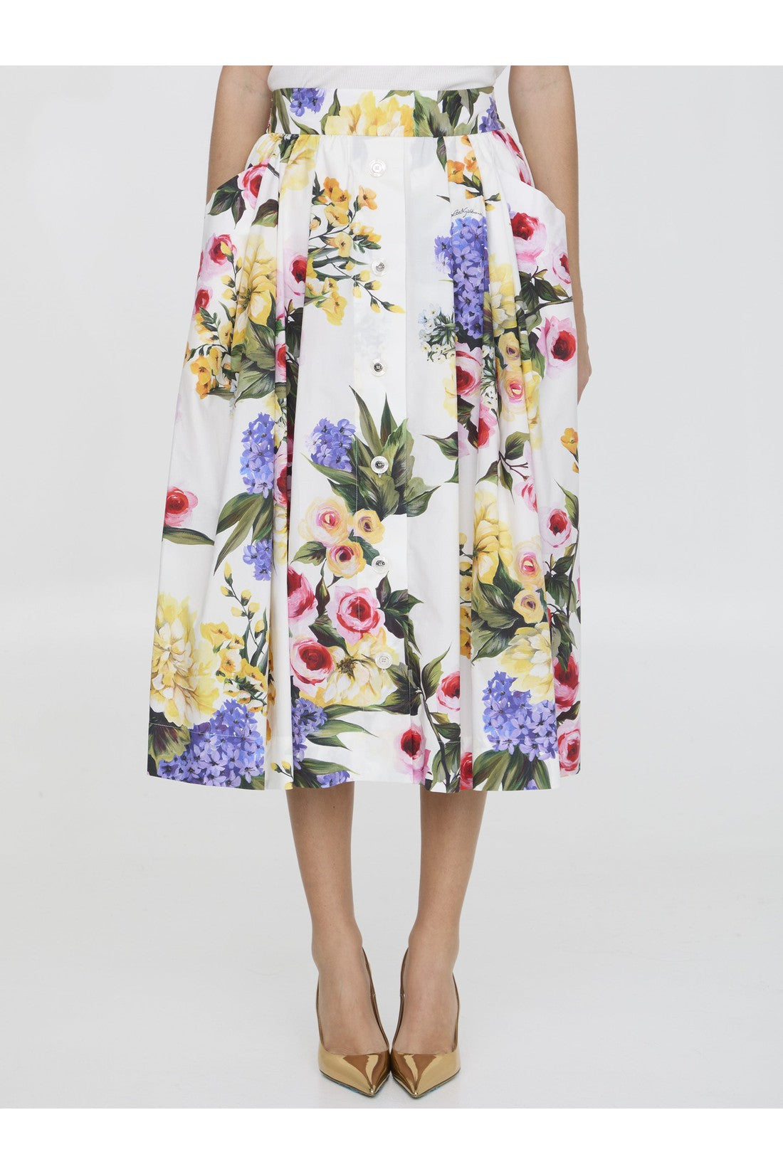 Garden-print skirt