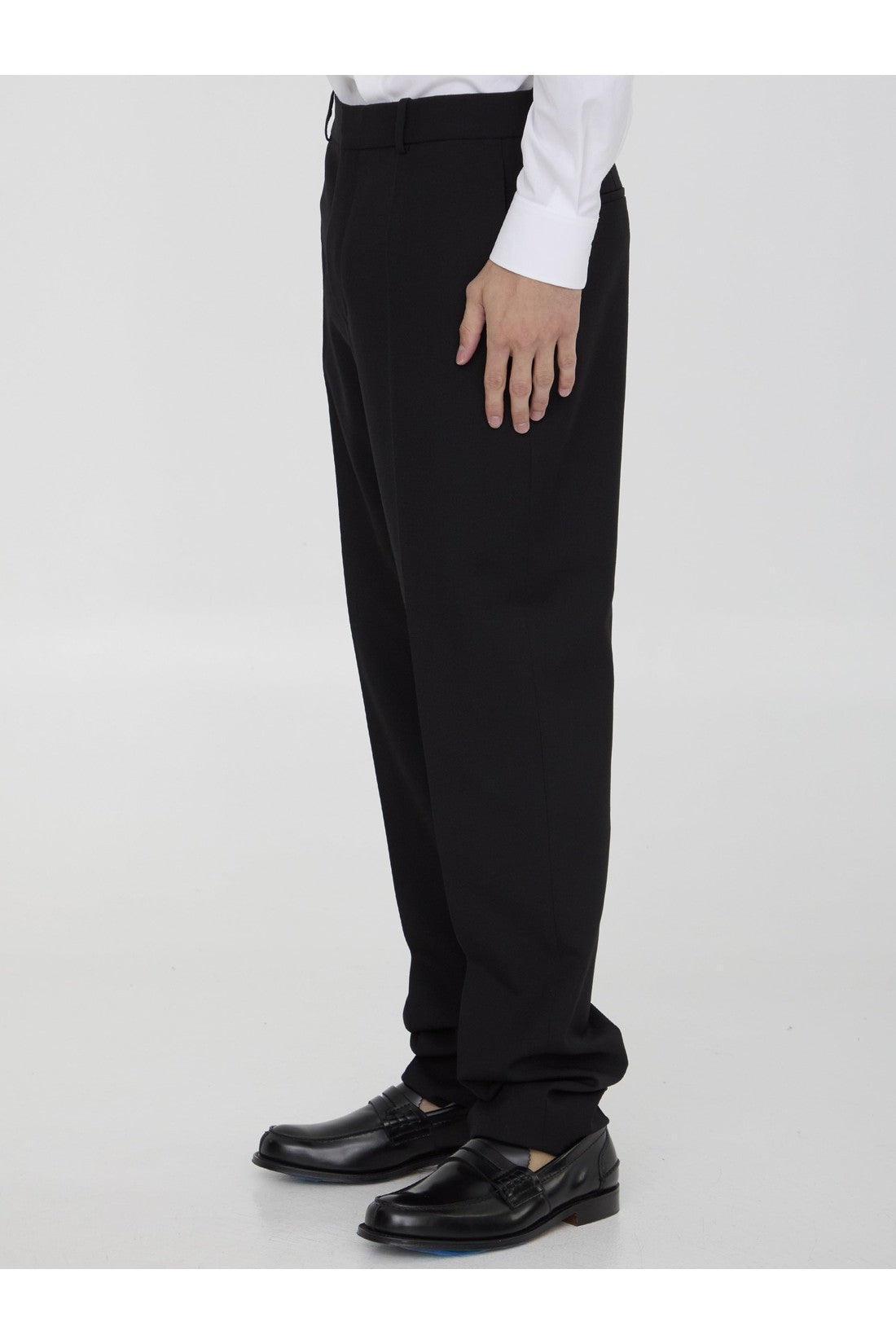 Wool gabardine trousers