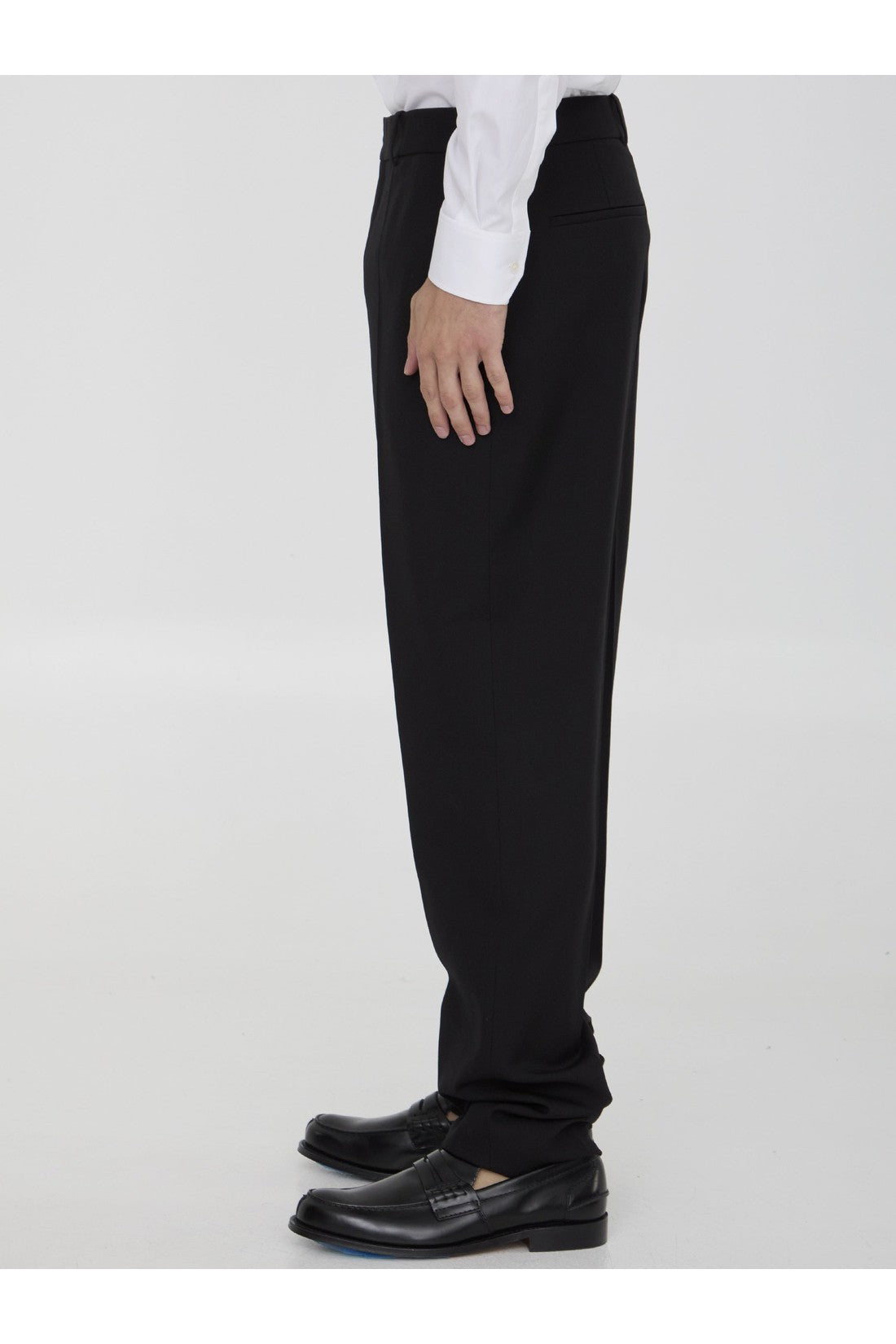 Wool gabardine trousers