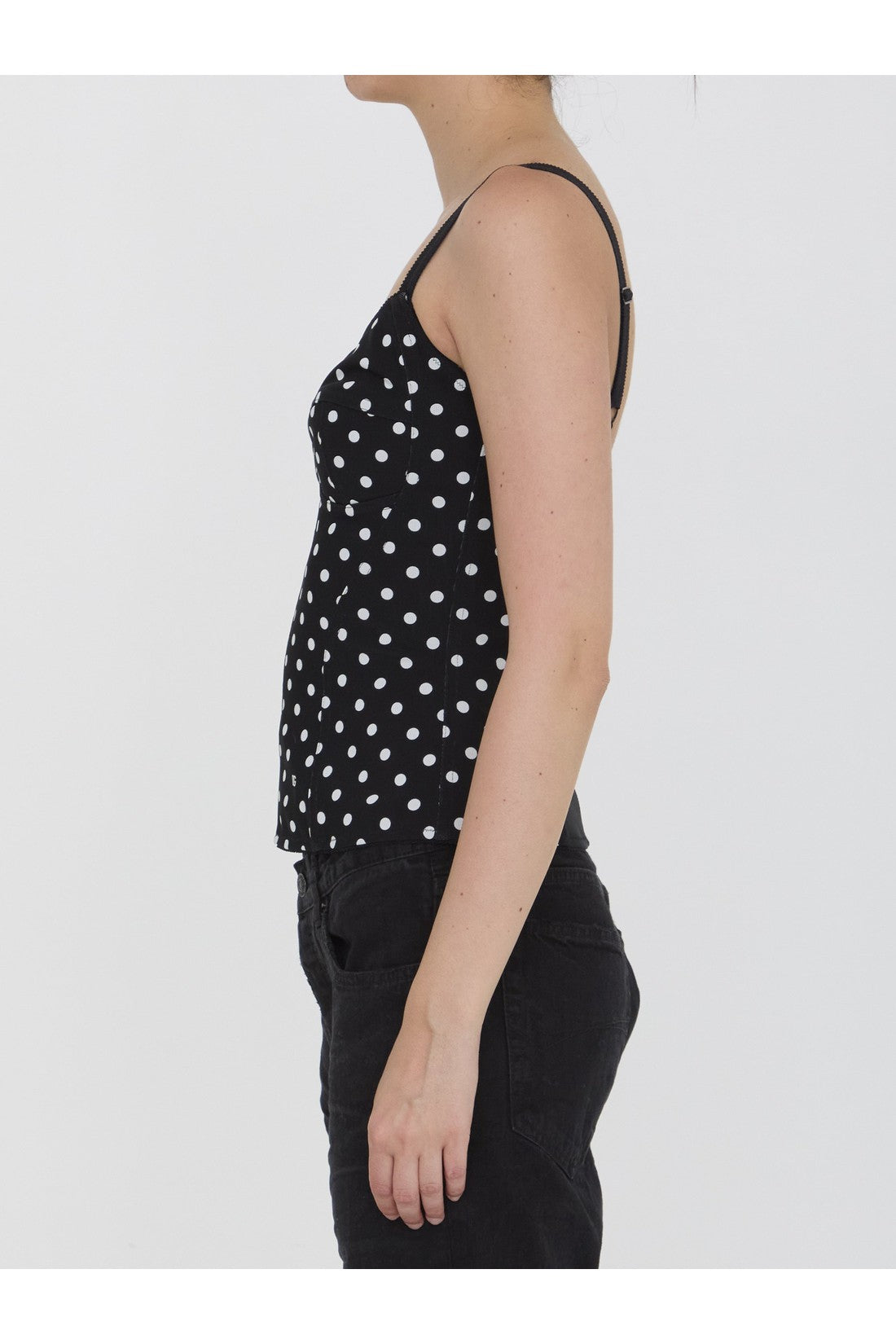 Bustier top with Polka-dot print