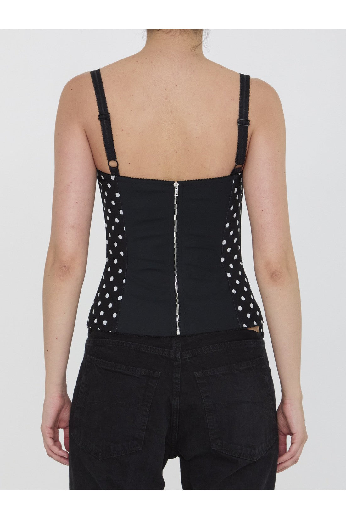 Bustier top with Polka-dot print