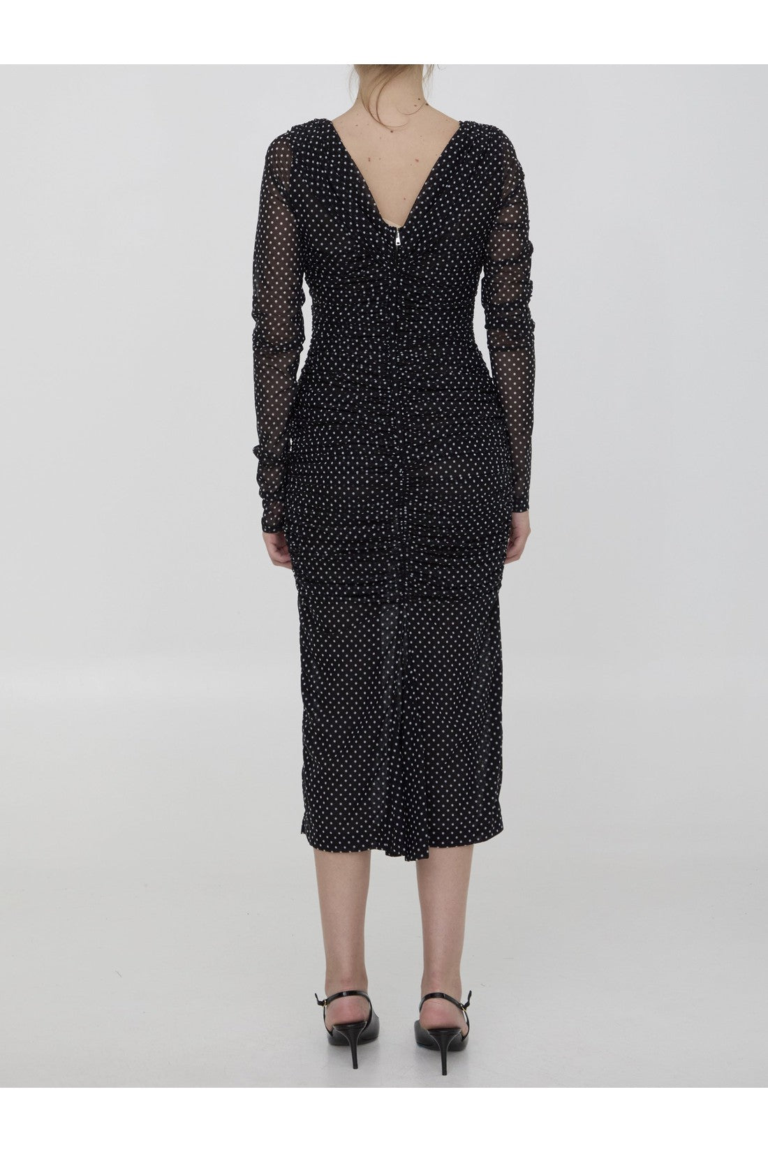 Midi dress with Polka-dot print