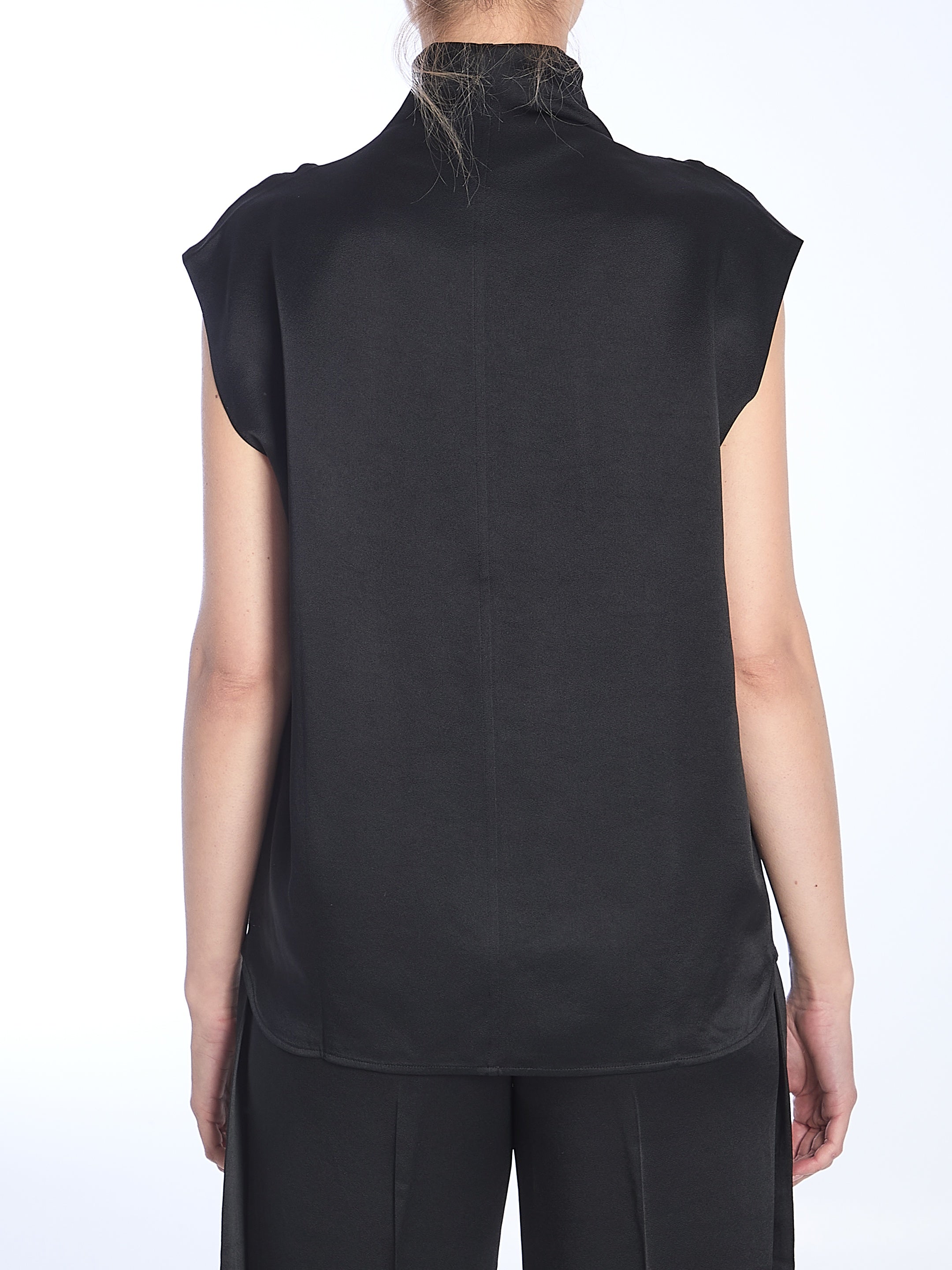 Black Collared Sleeveless Top