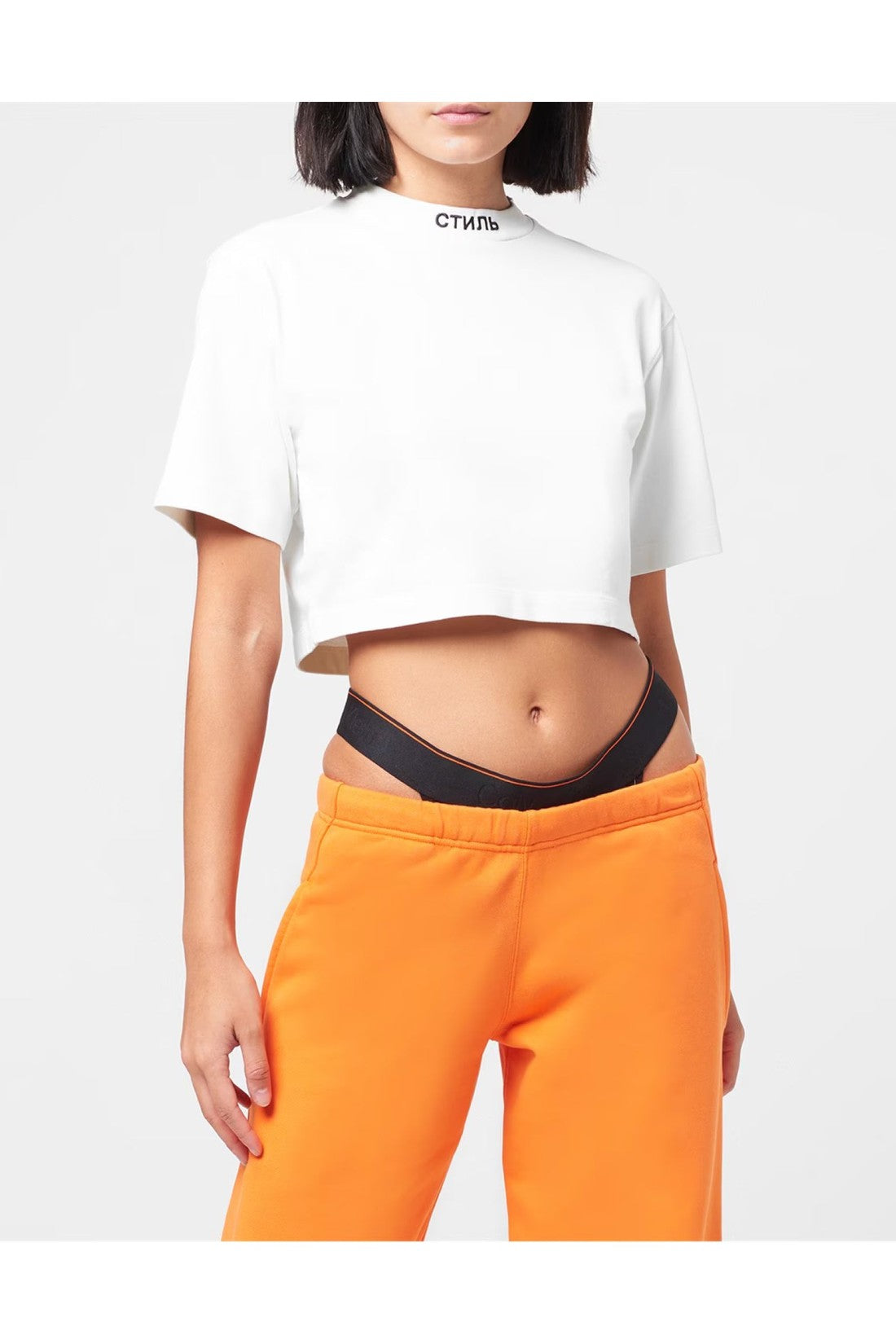 Heron Preston-OUTLET-SALE-NF CTNMB Logo Crop T-Shirt-ARCHIVIST