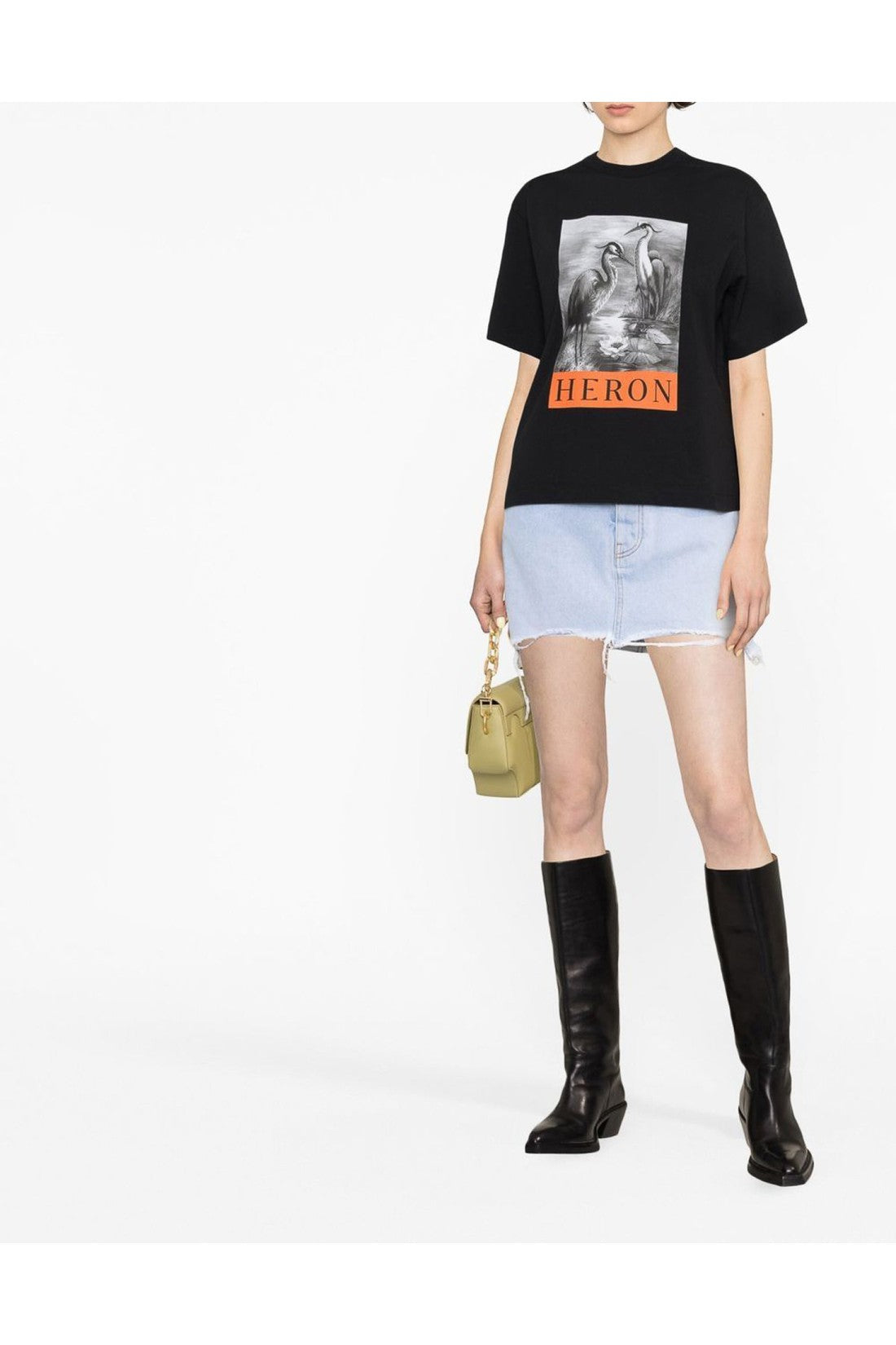 Heron Preston-OUTLET-SALE-NF Heron BW Logo T-Shirt-ARCHIVIST