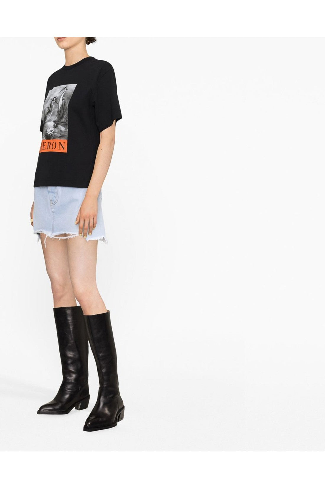 Heron Preston-OUTLET-SALE-NF Heron BW Logo T-Shirt-ARCHIVIST