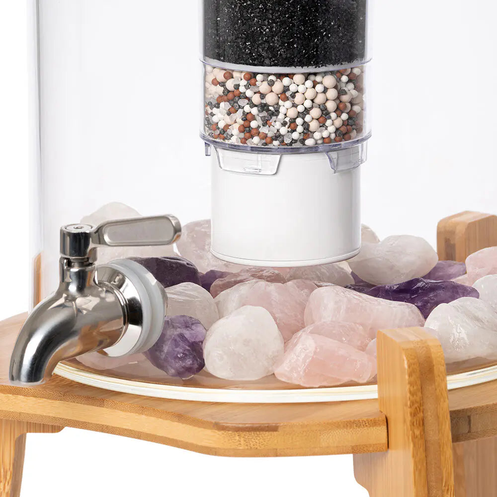 Verdancia-Kristallsteine für Wasserfilterstation - Lotus Vita - getrommelt - ca. 700-800g-Wasserfilter-Black-Deal-Outlet-by-ARCHIVIST