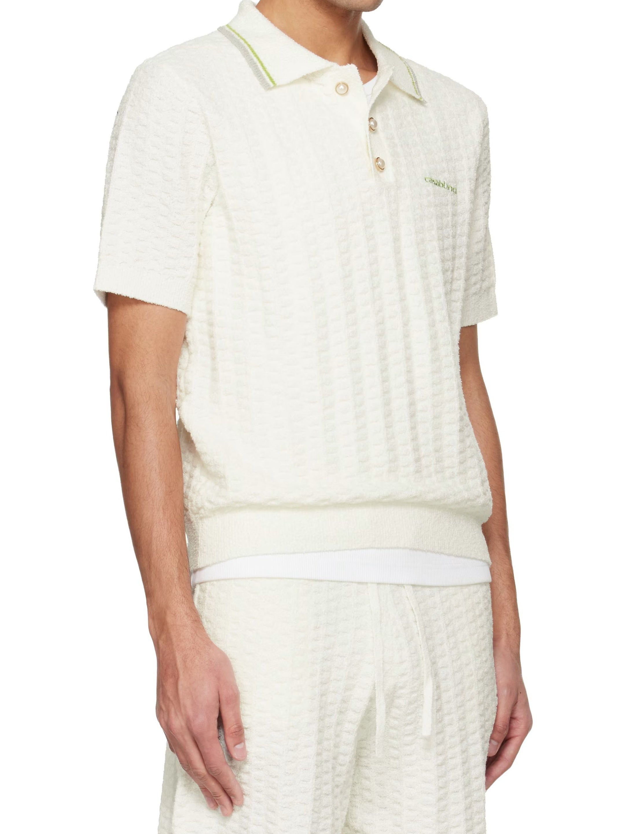 Tennis bouclé polo shirt