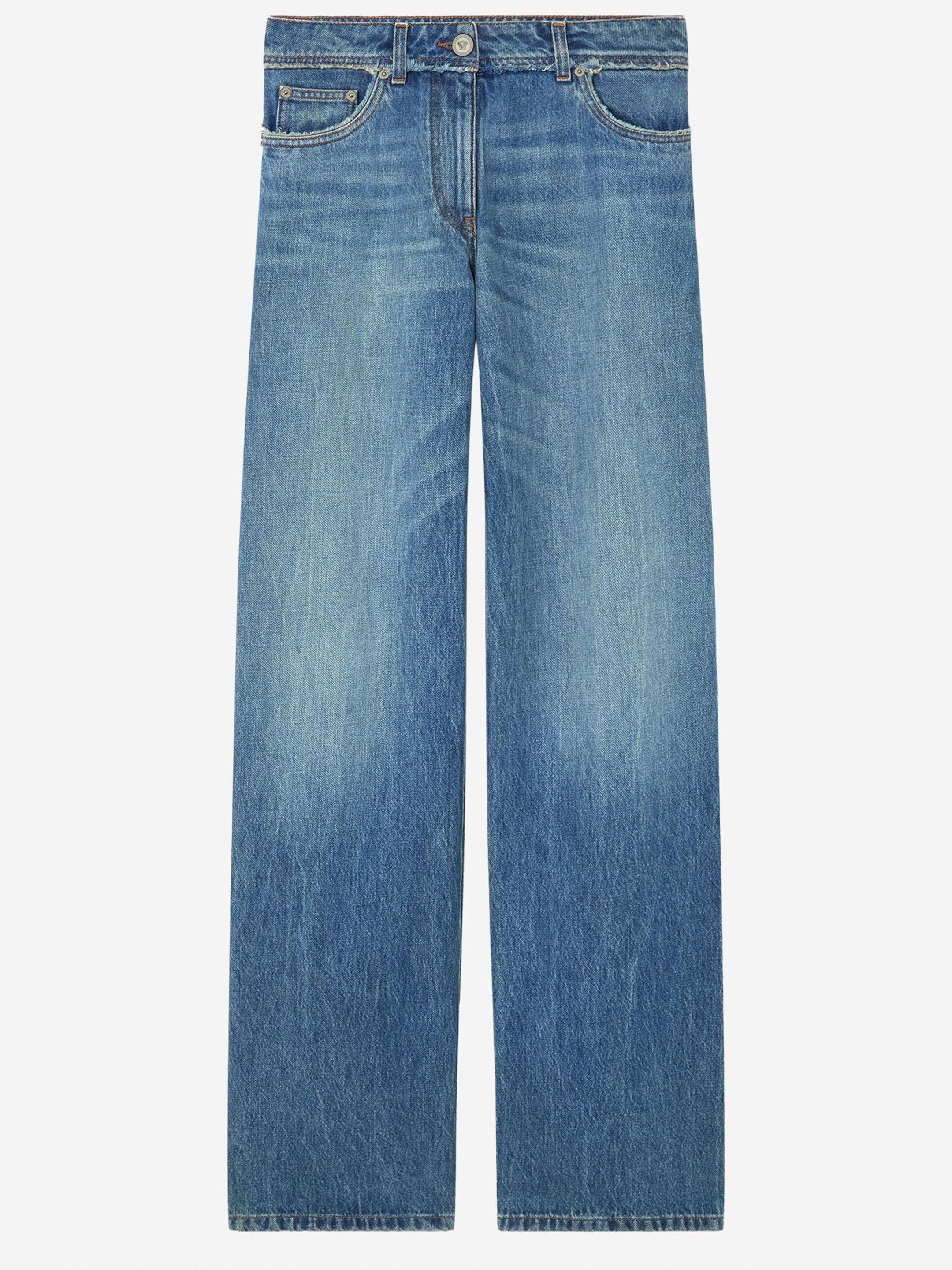 Raw cut frayed jeans