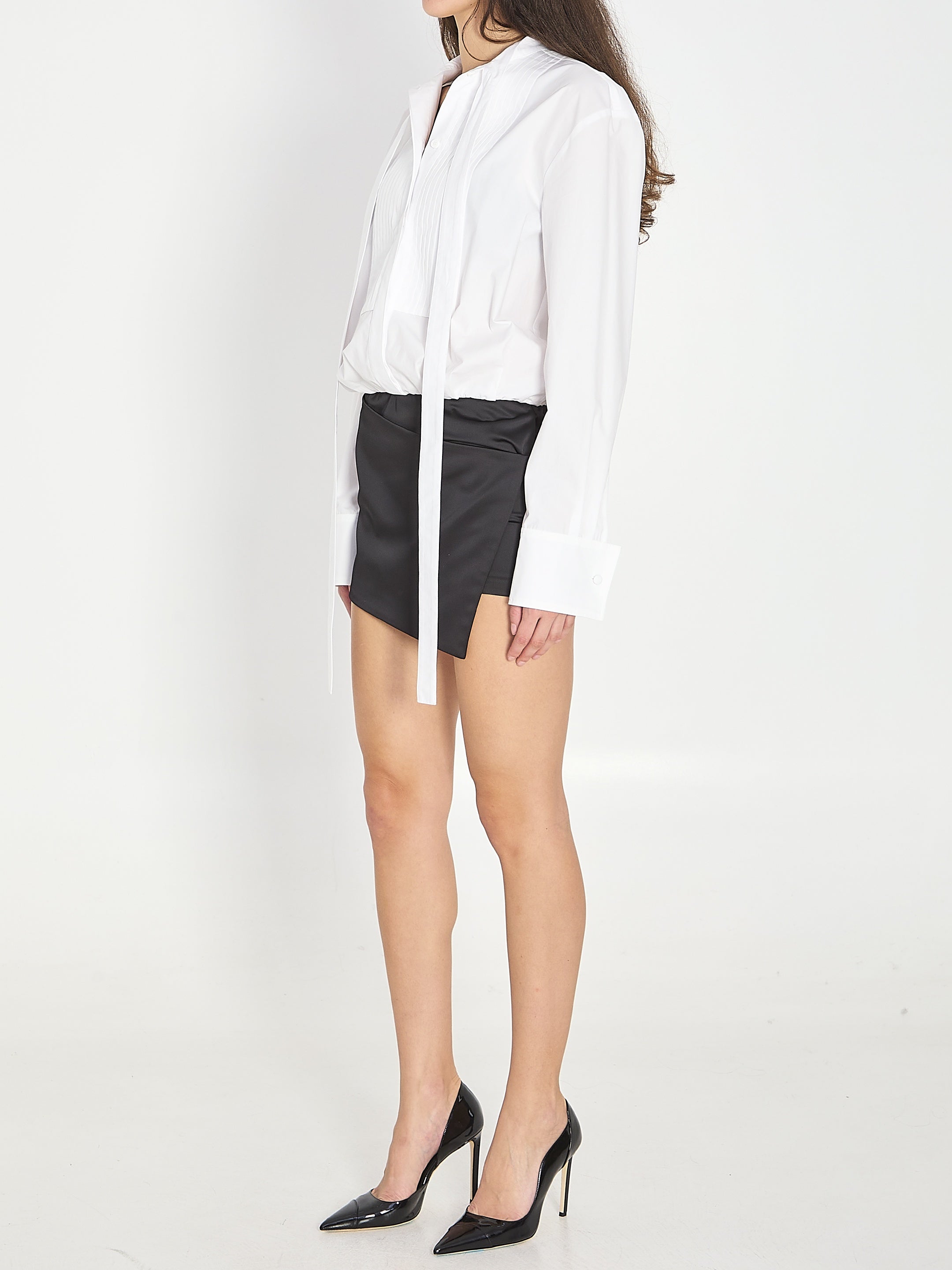 White and black mini dress