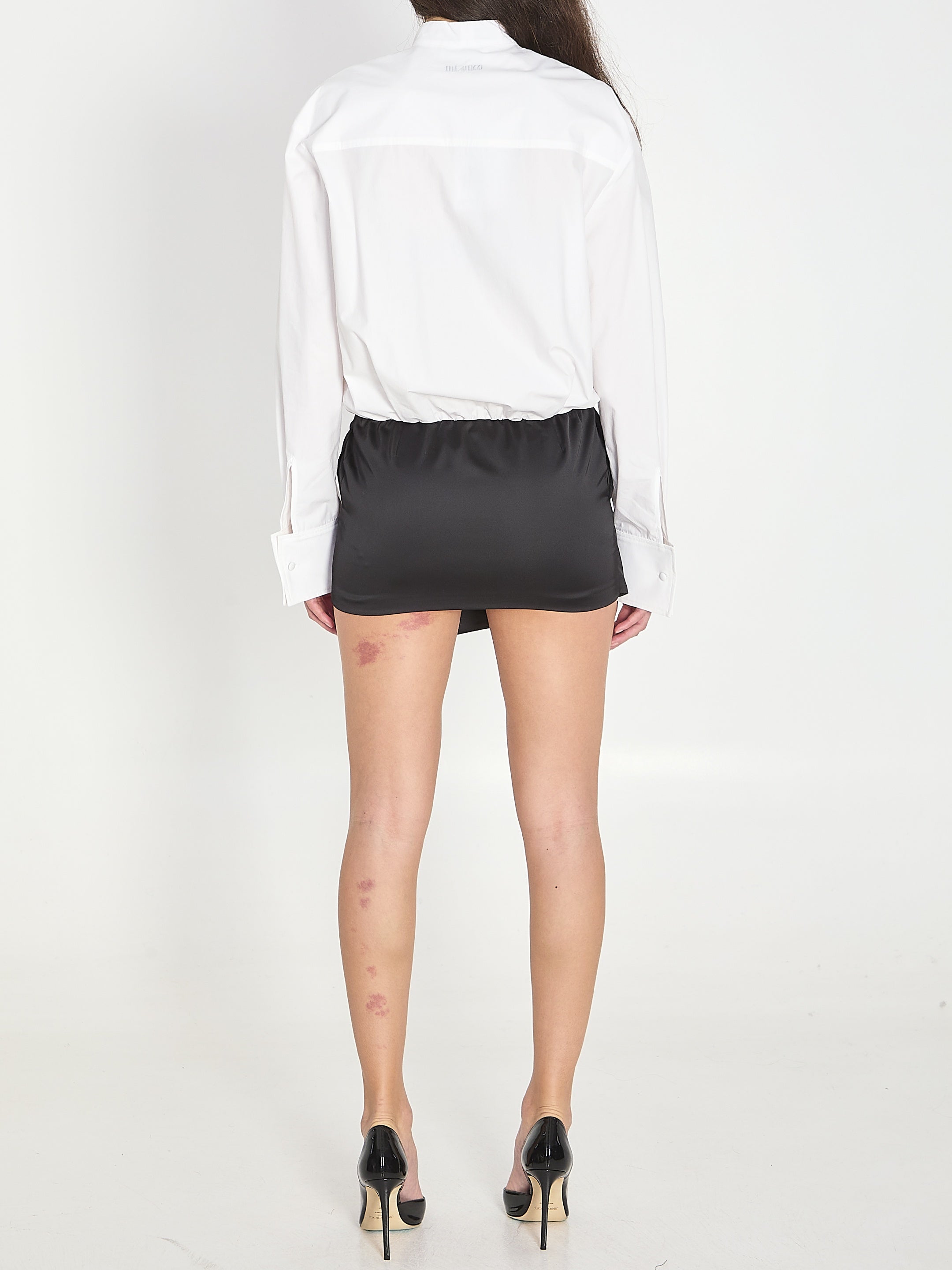 White and black mini dress