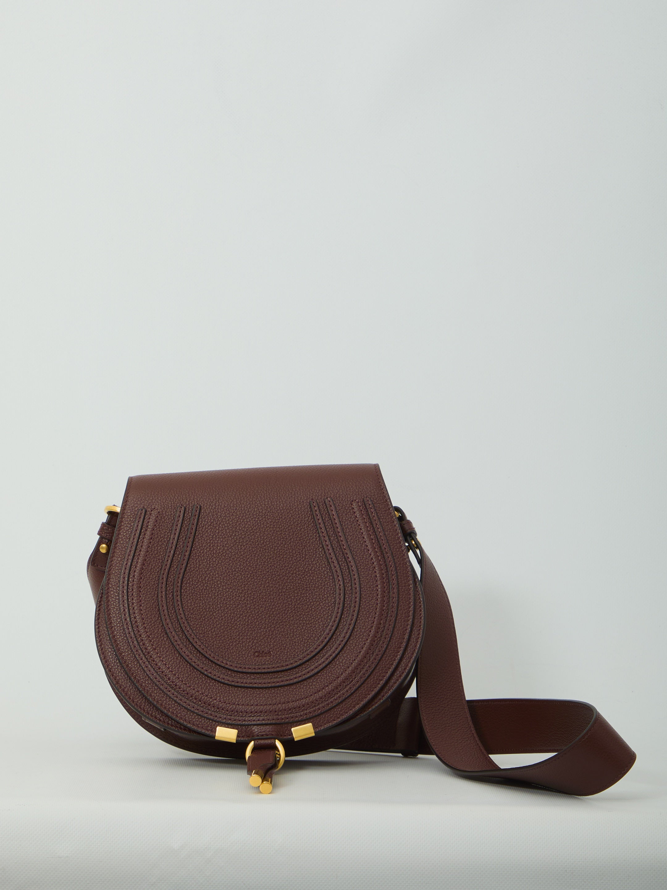Marcie saddle bag in grained leather