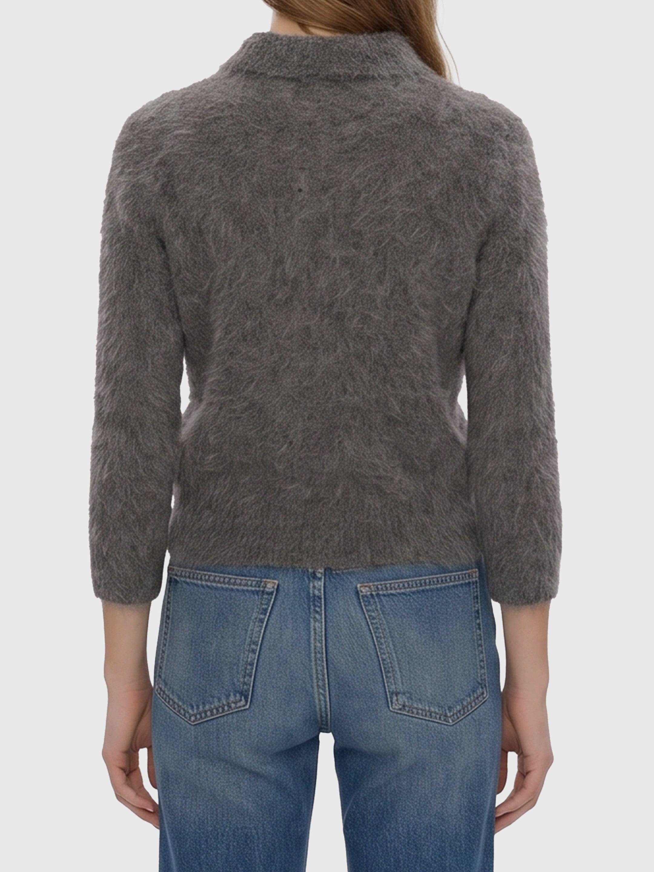 Smoky Grey polo-style pullover