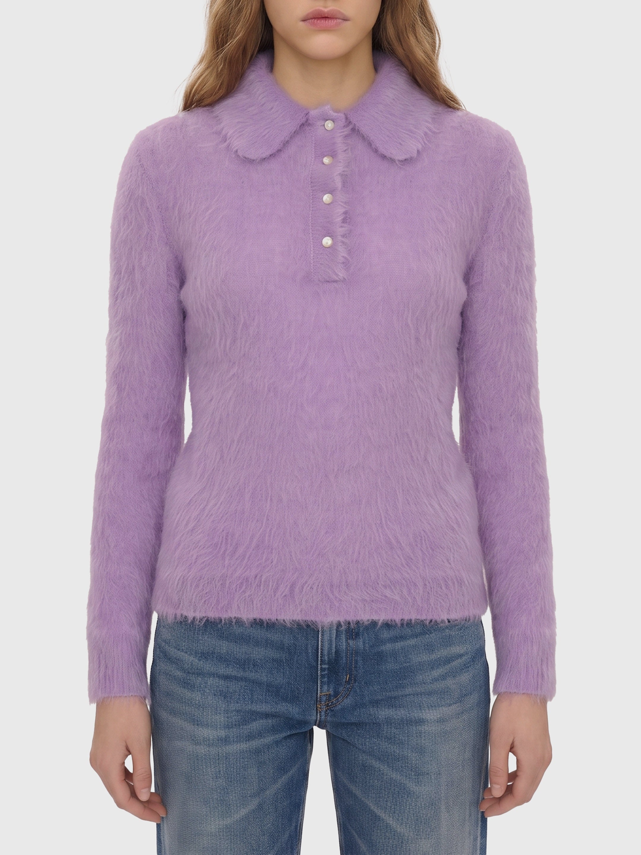 Dreamy Lavander polo-style pullover