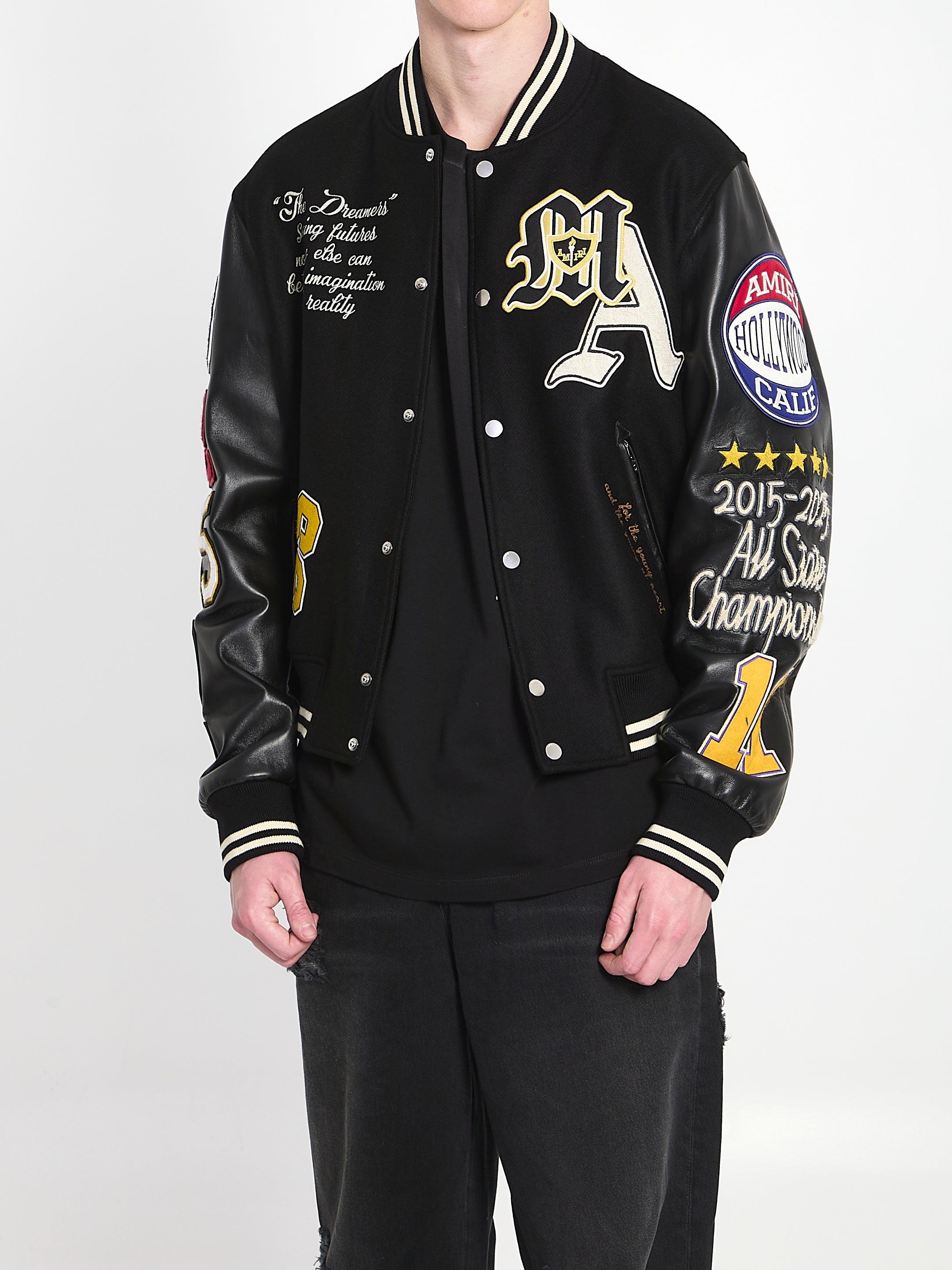 Varsity patch bomber jacket