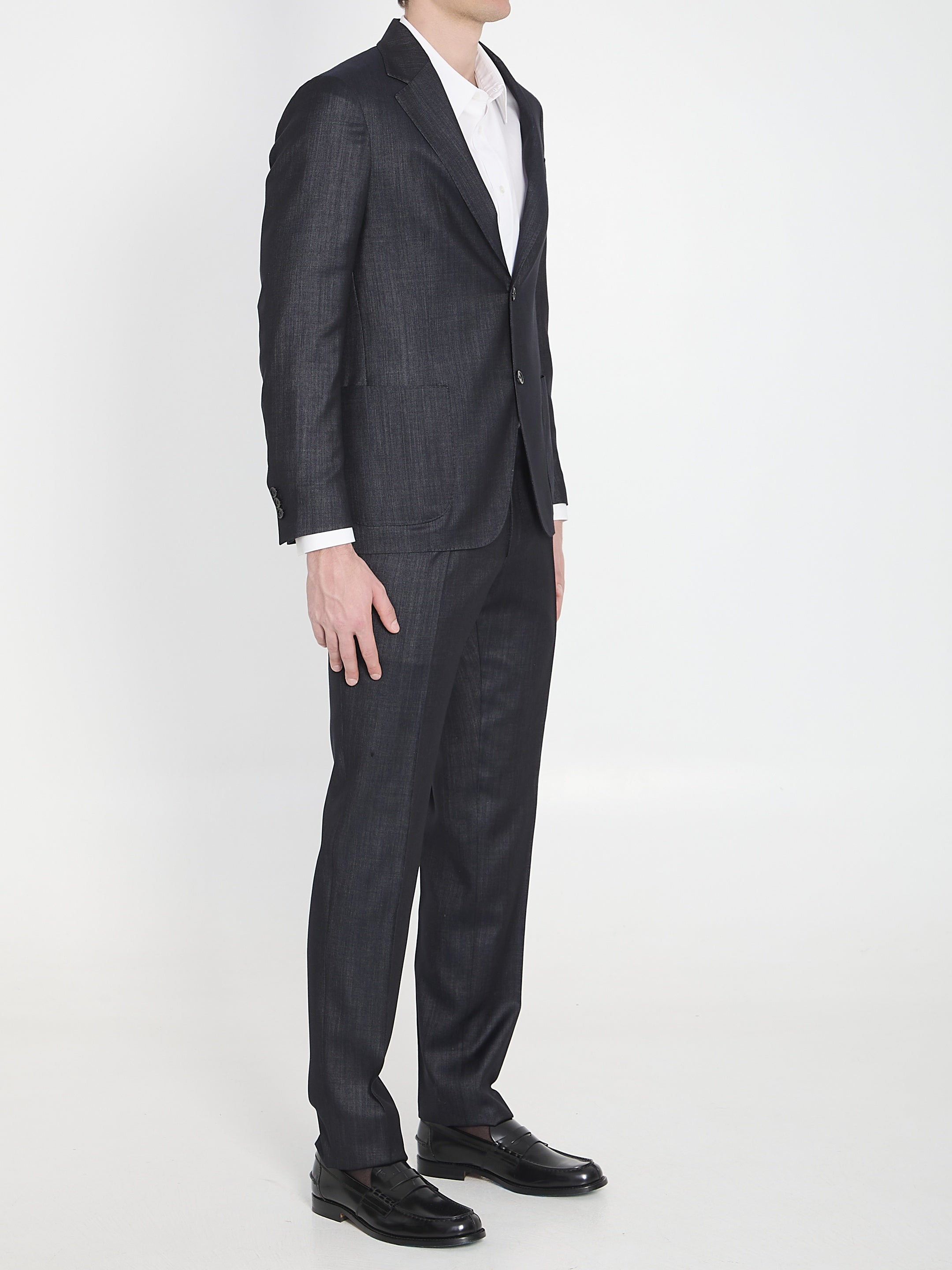 Single-breasted wool blend suit