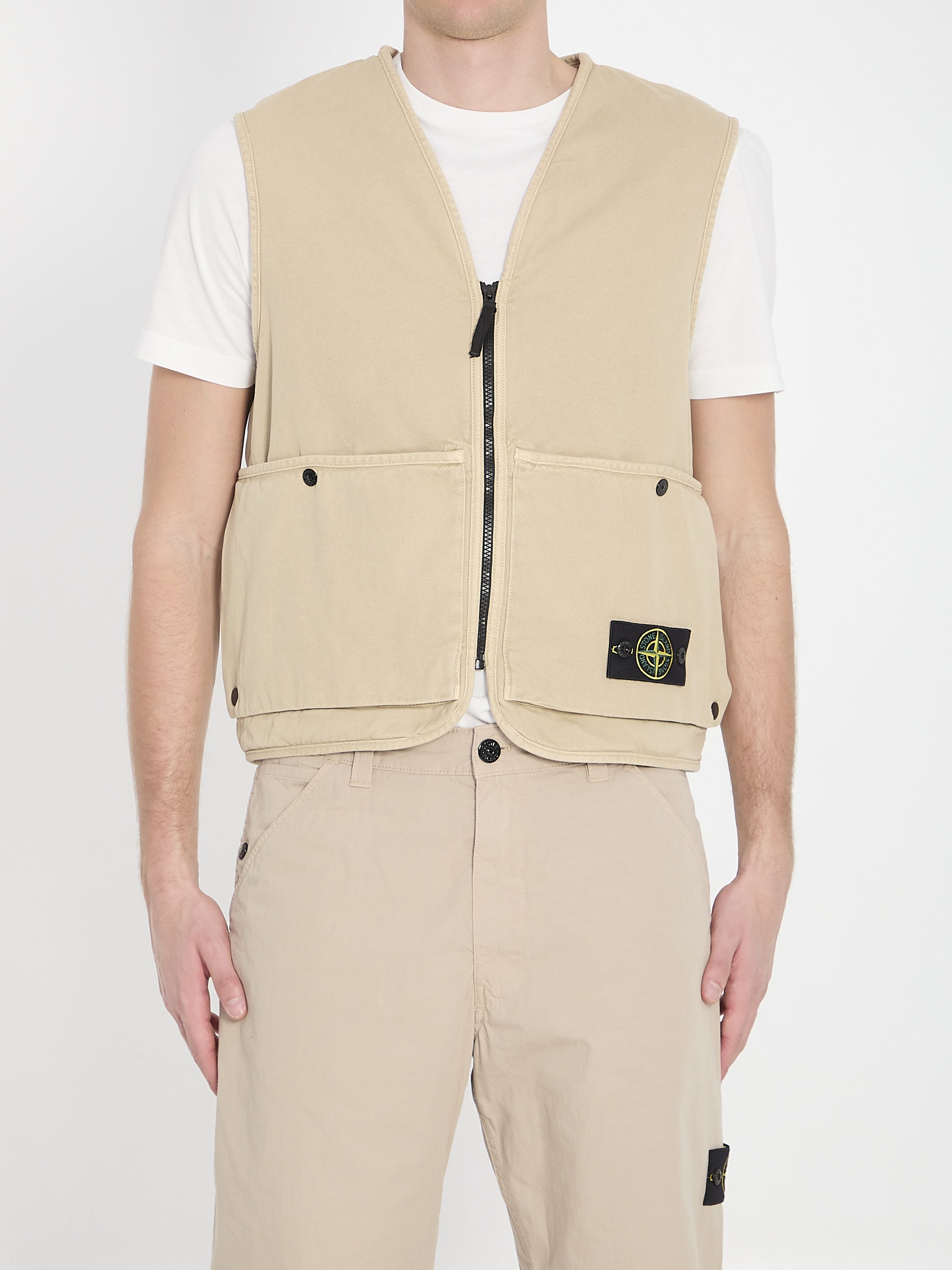 Oversized cotton vest