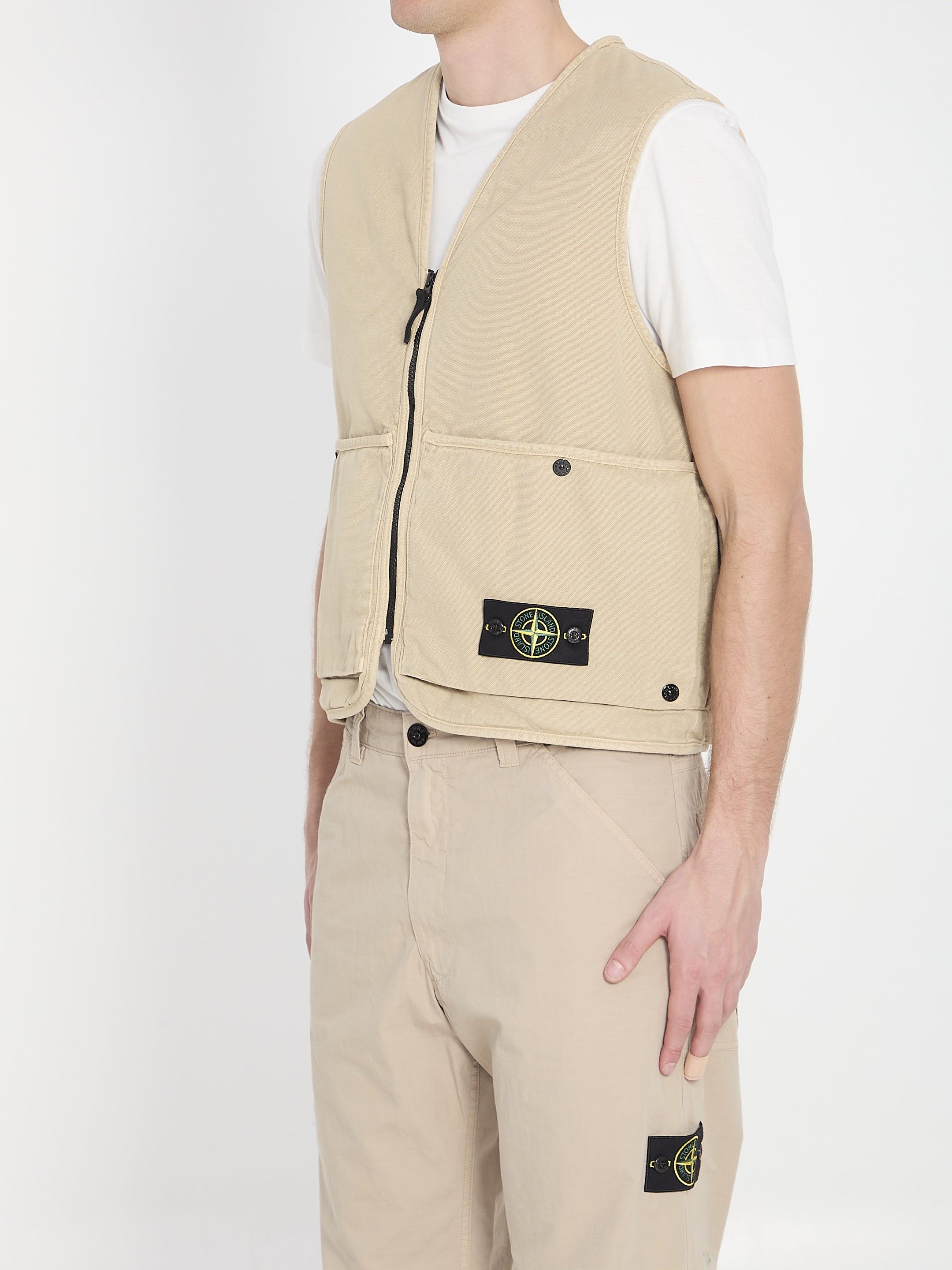 Oversized cotton vest