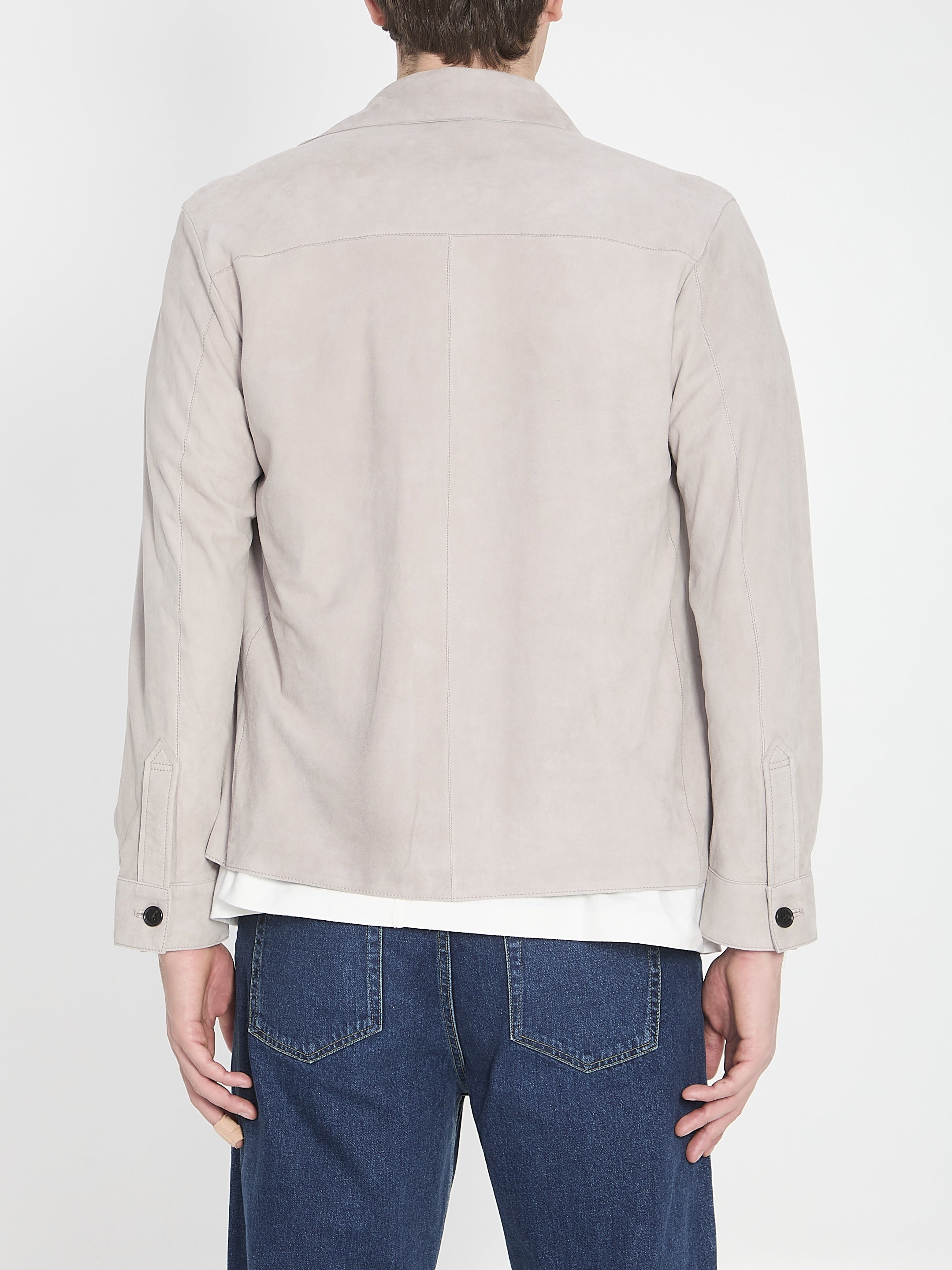 Overshirt in suede leather