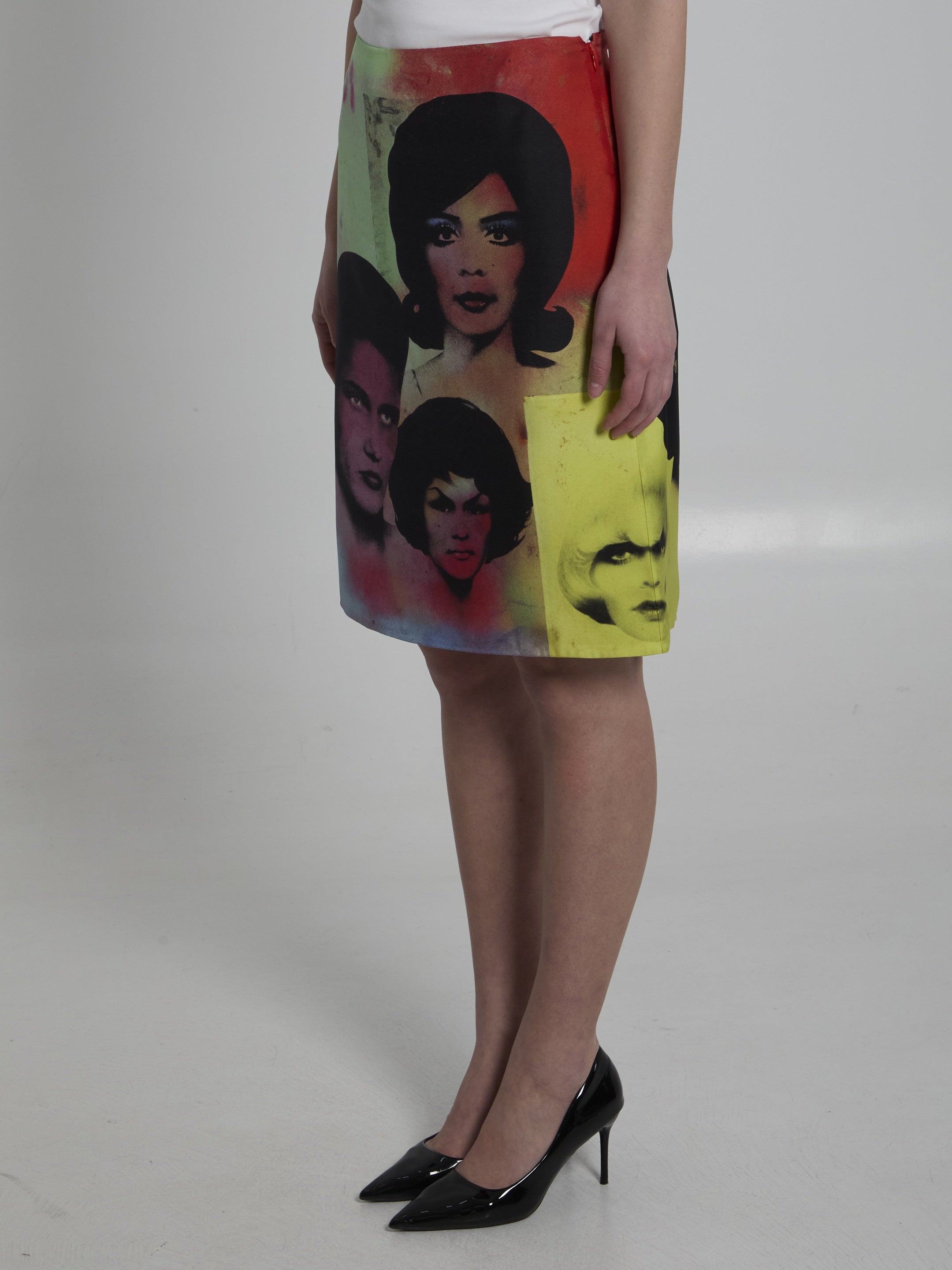 Printed silk skirt