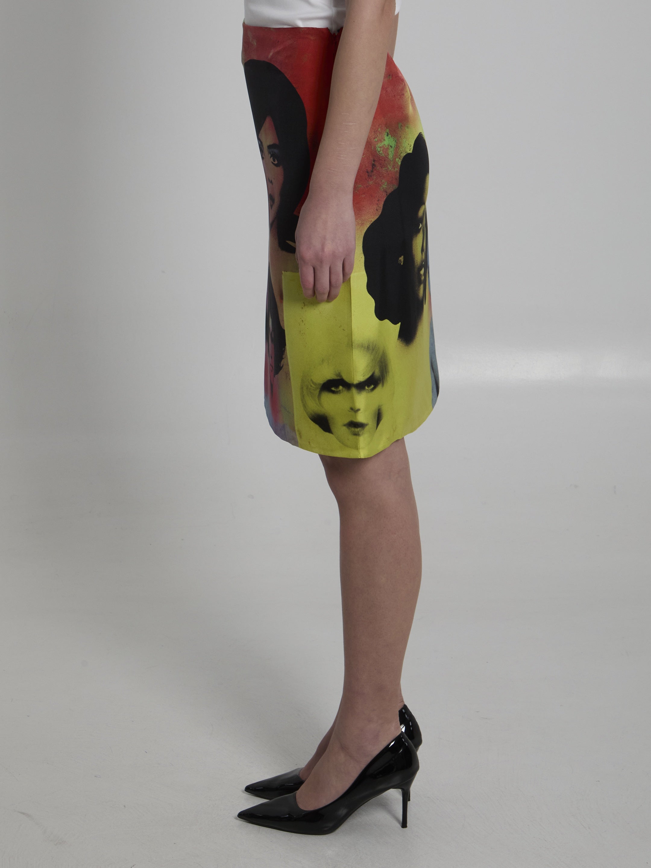Printed silk skirt