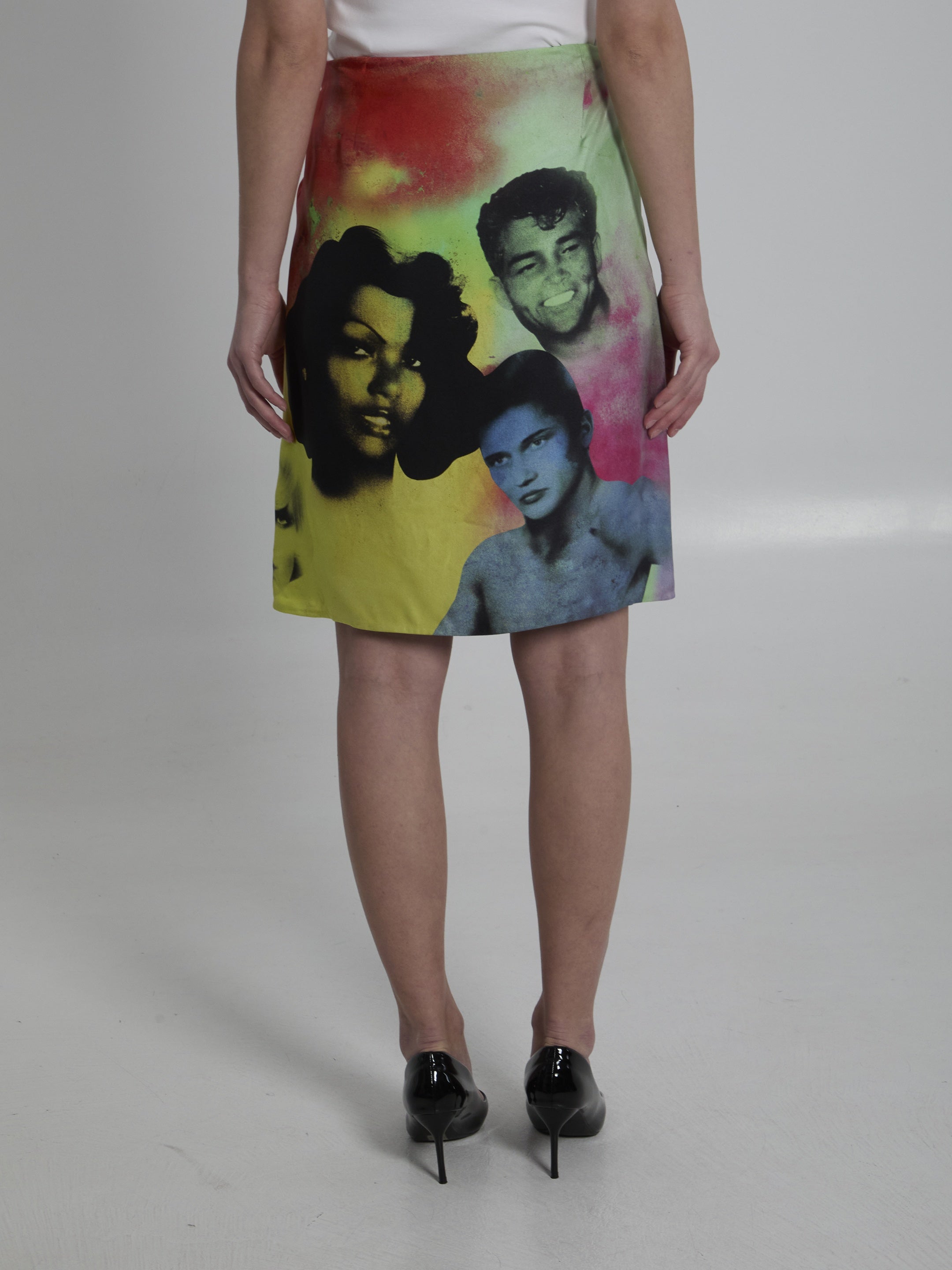 Printed silk skirt