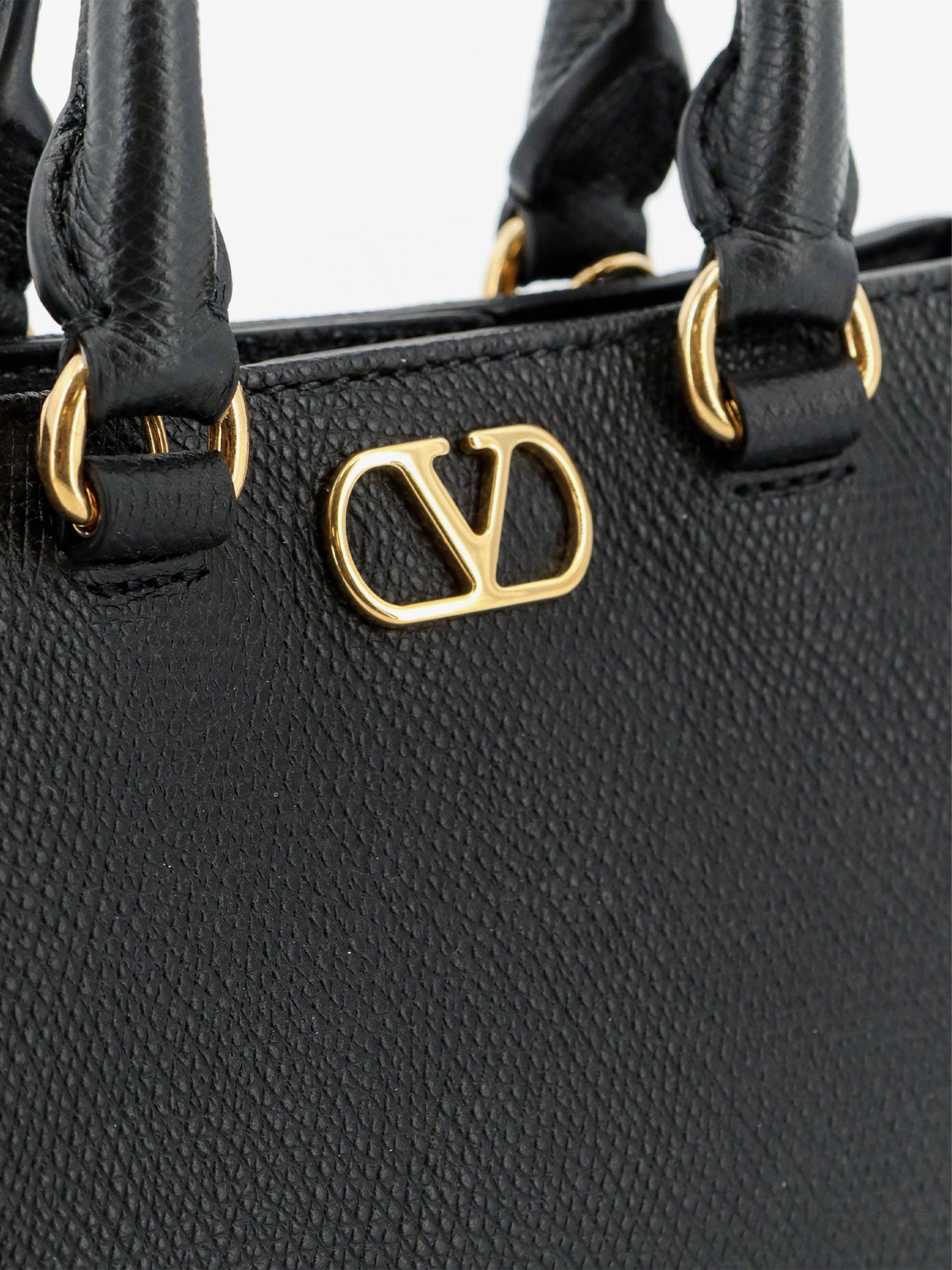 VLogo Signature mini bag in grainy calfskin