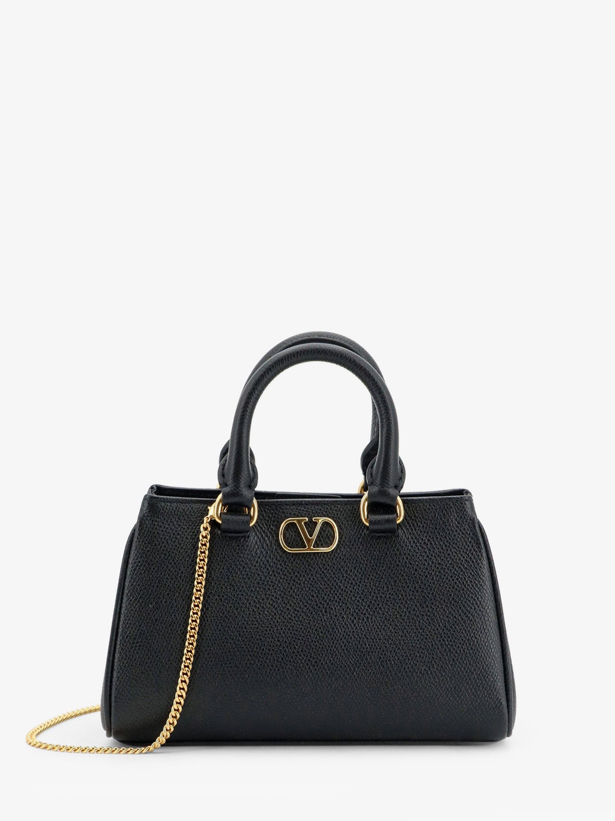VLogo Signature mini bag in grainy calfskin