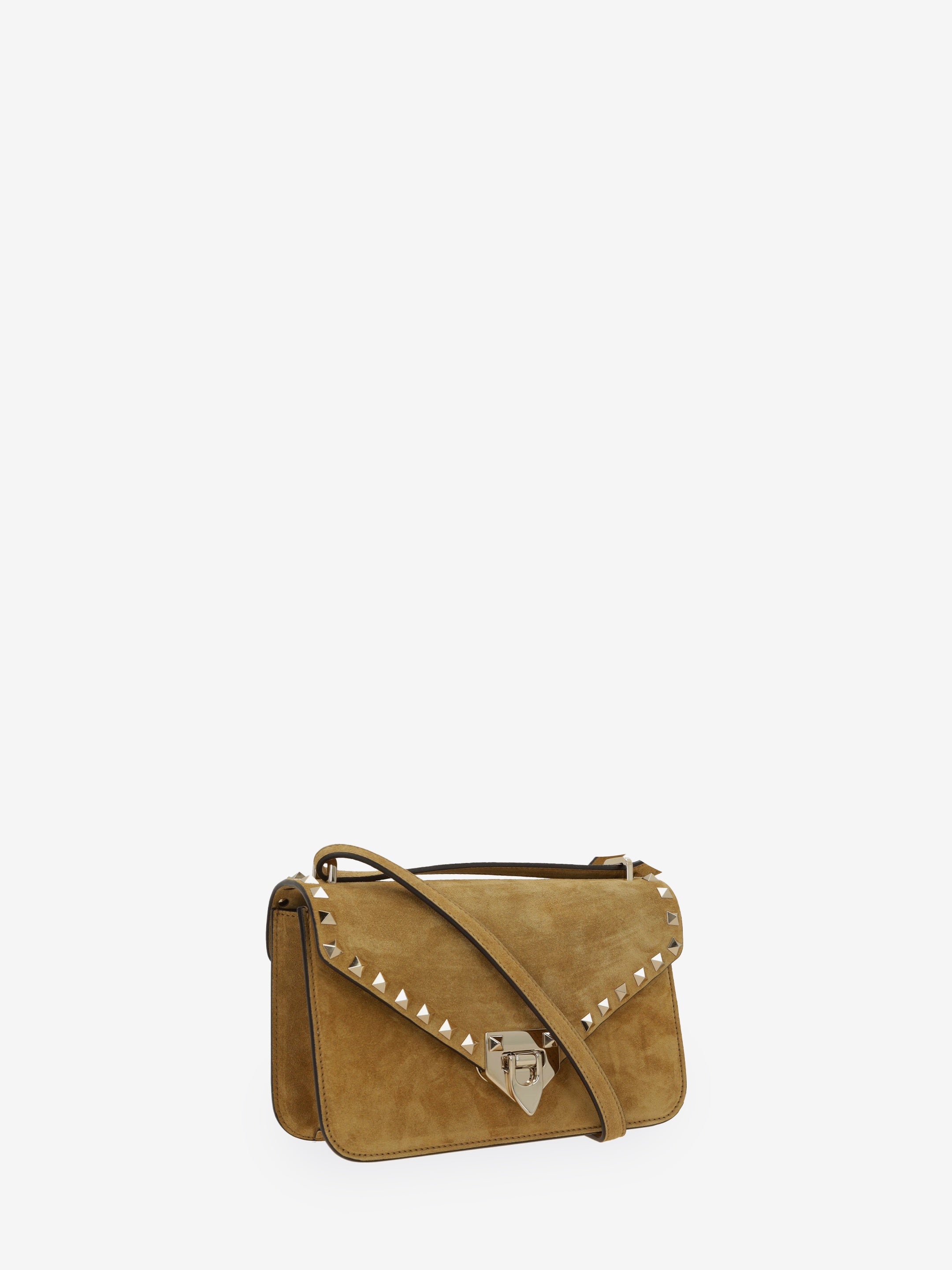 Rockstud small suede crossbody bag
