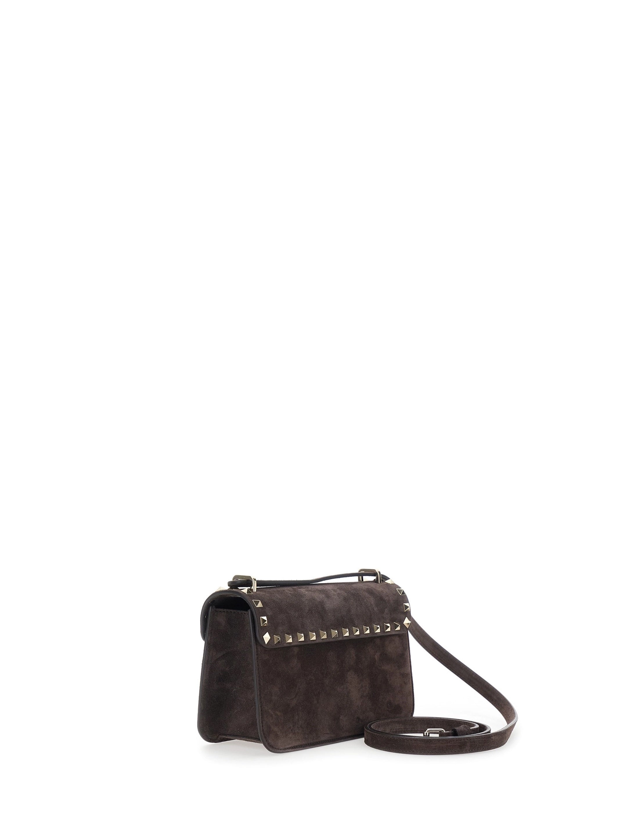 Rockstud small suede crossbody bag