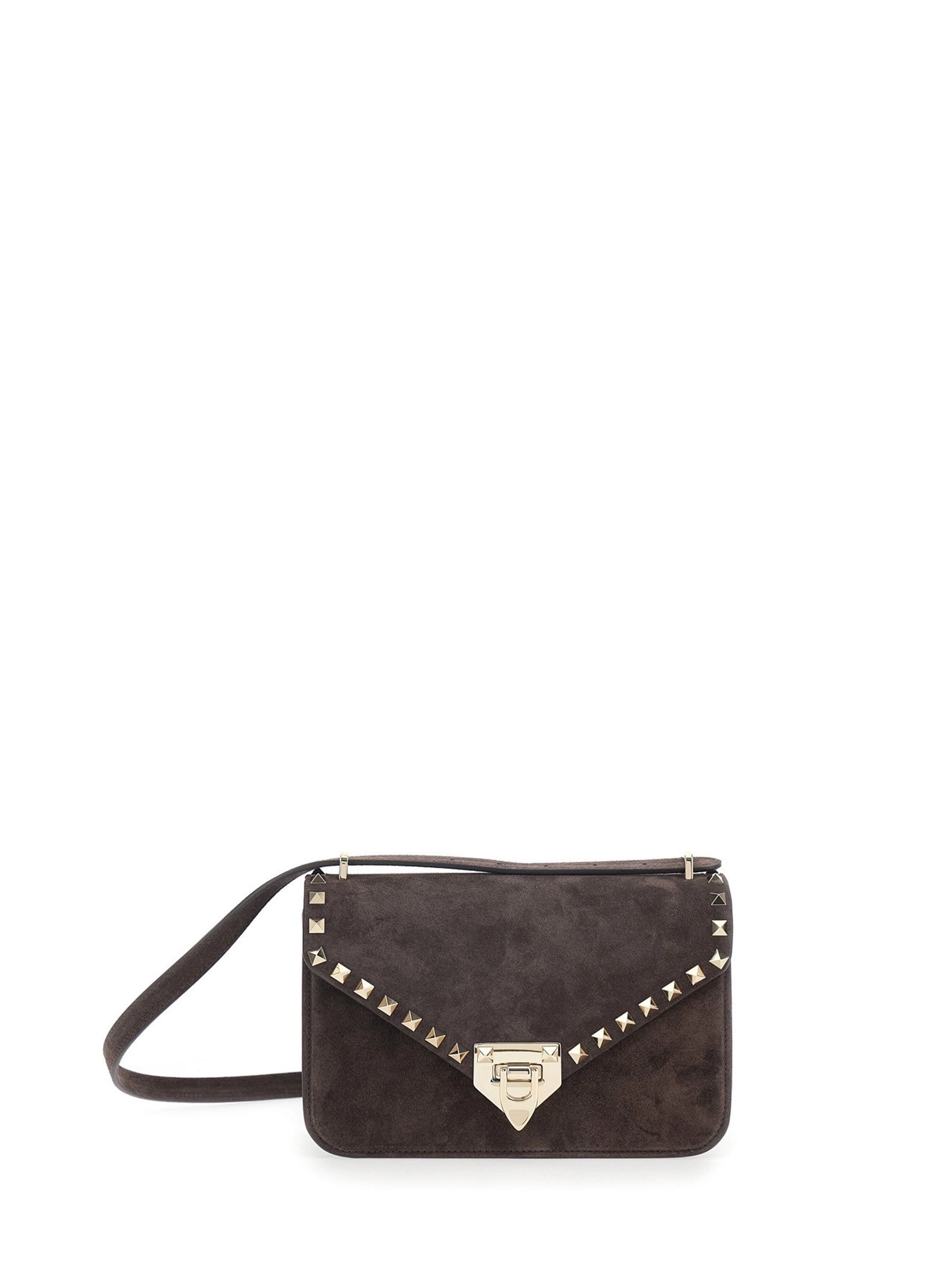 Rockstud small suede crossbody bag