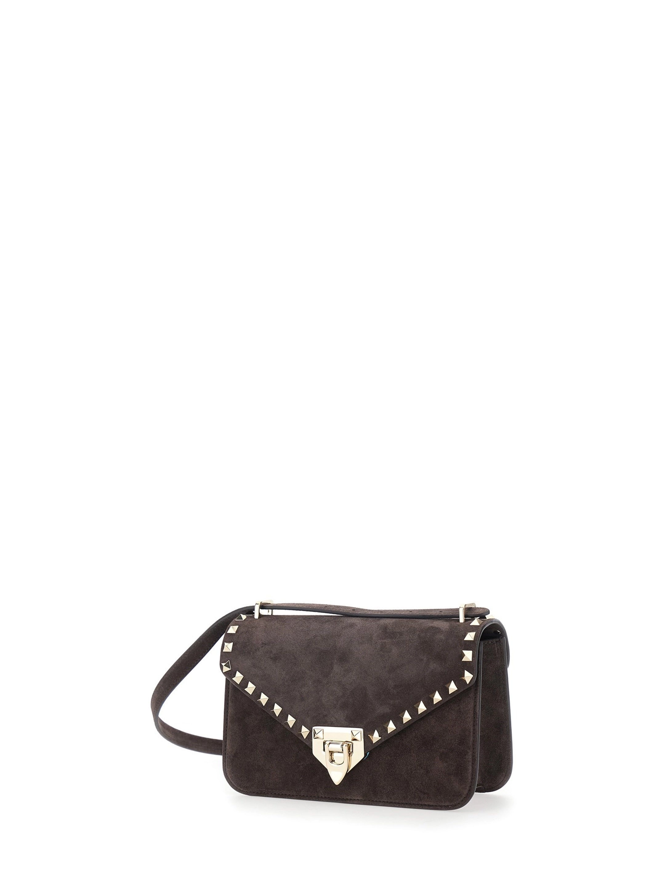 Rockstud small suede crossbody bag