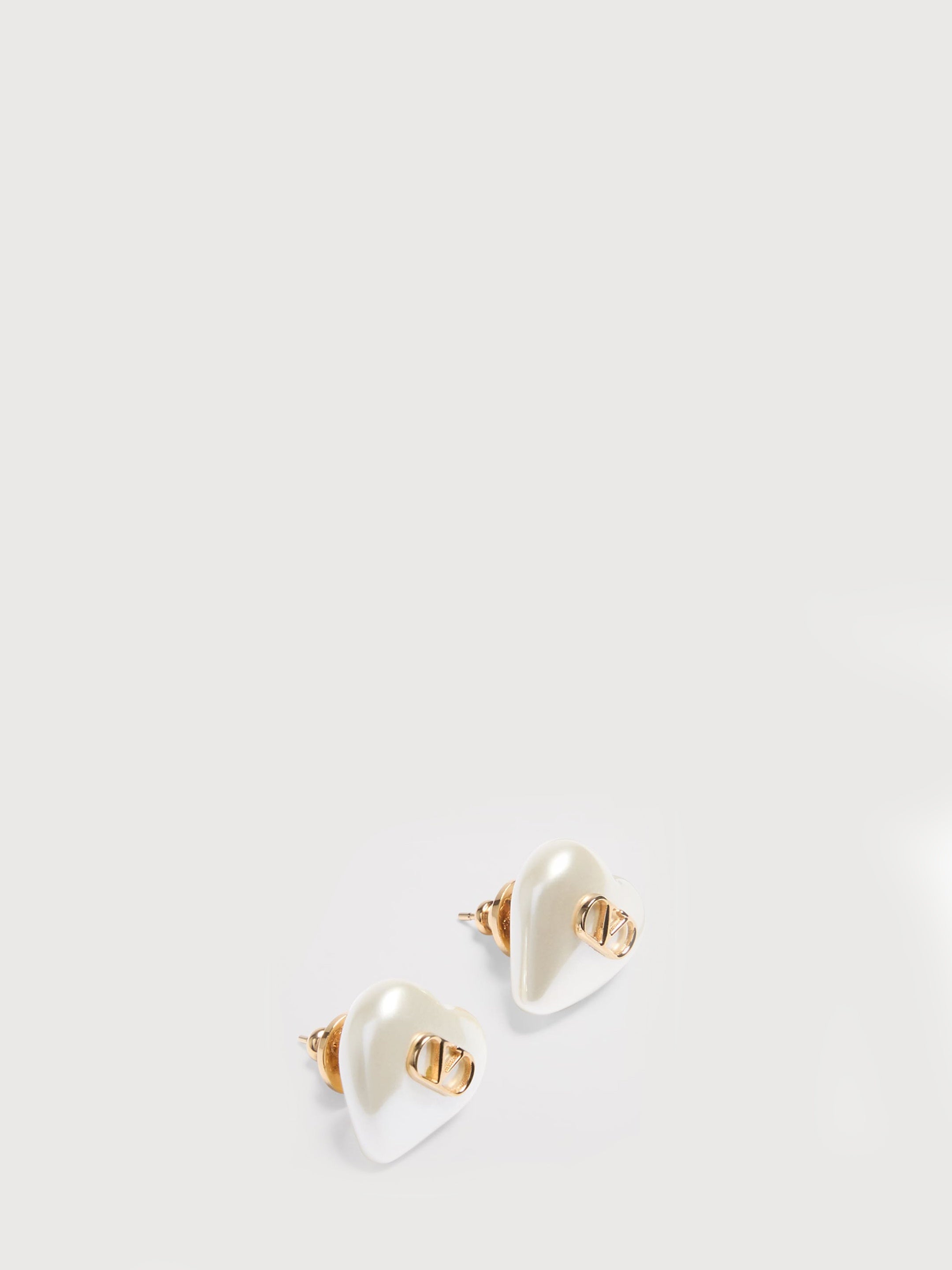 VLogo Signature metal and pearl earrings